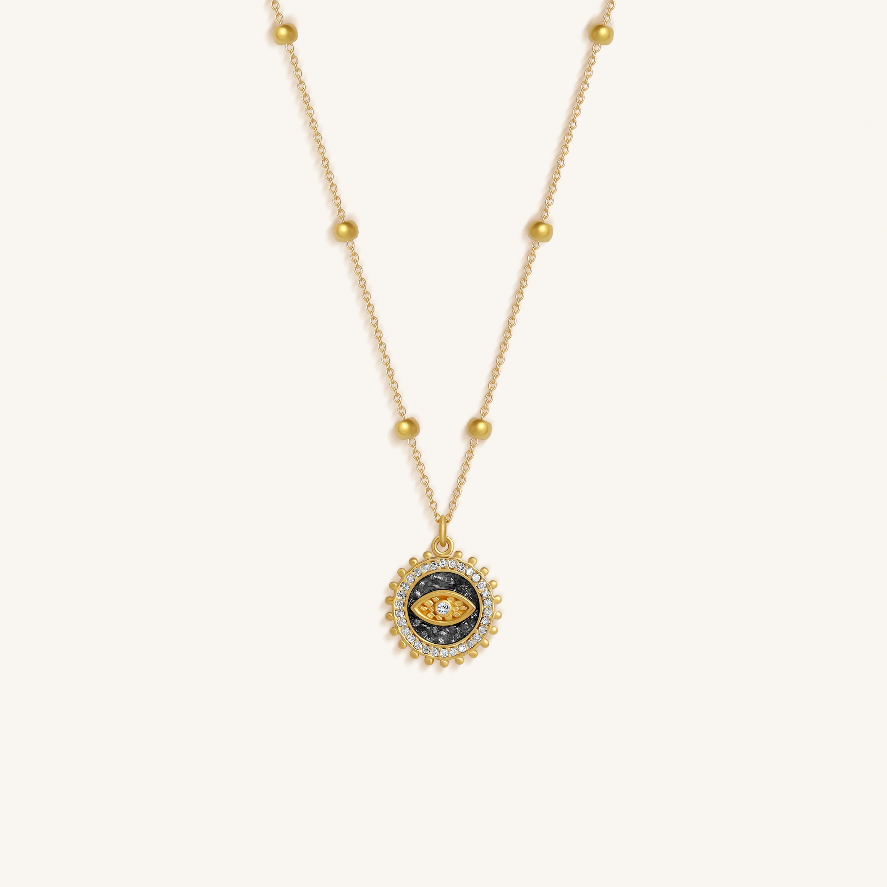 Abundance Magnet Solid 14K Gold Evil Eye Medallion