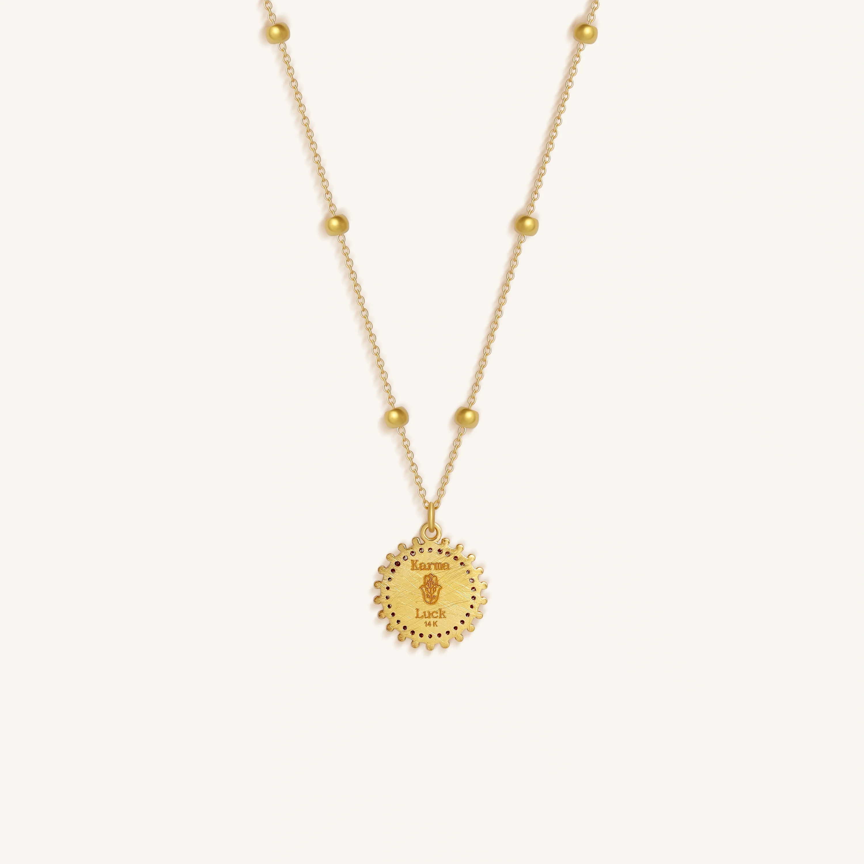Abundance Magnet Solid 14K Gold Evil Eye Medallion - Image 2