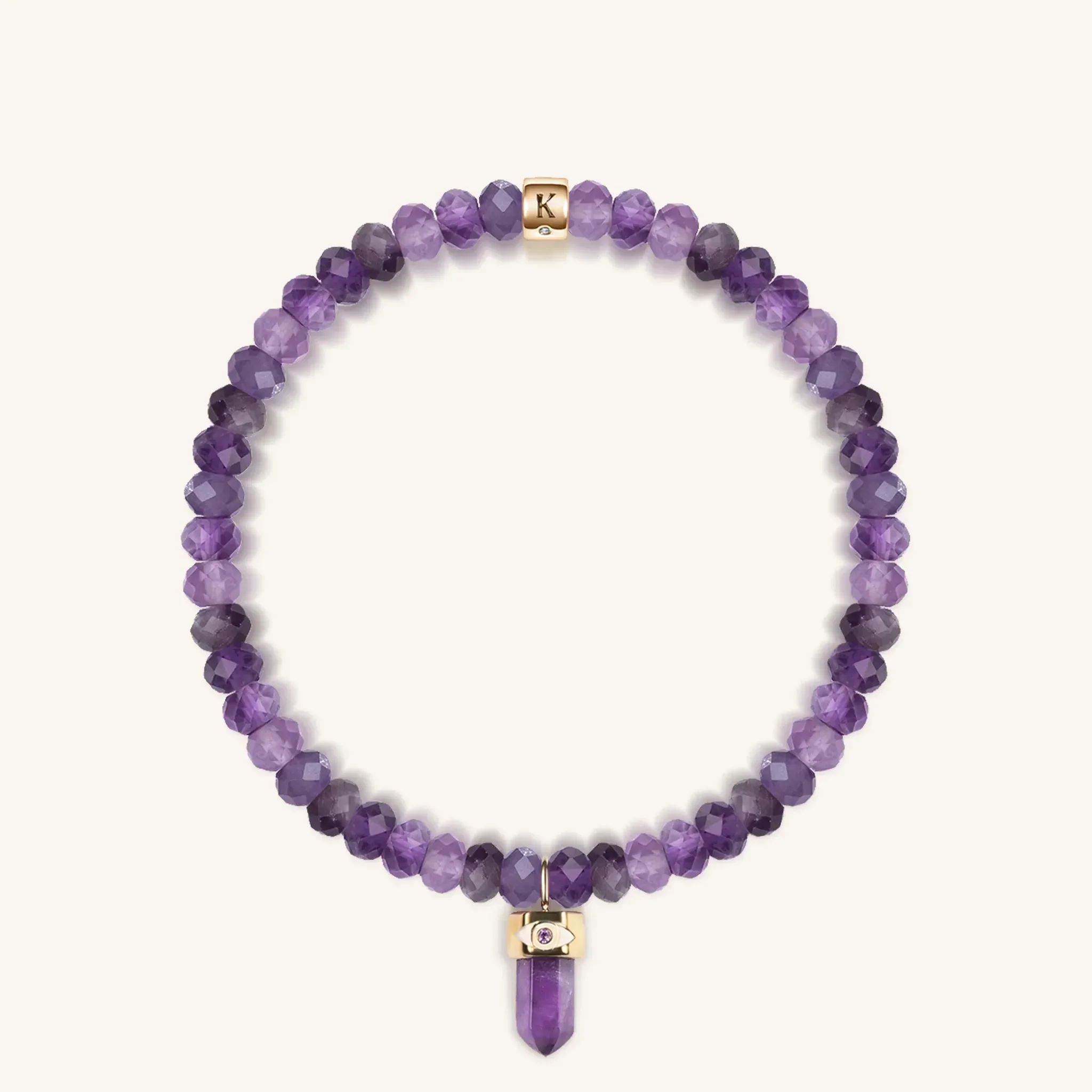 Soothing Power - Amethyst Evil Eye Pointer Bracelet