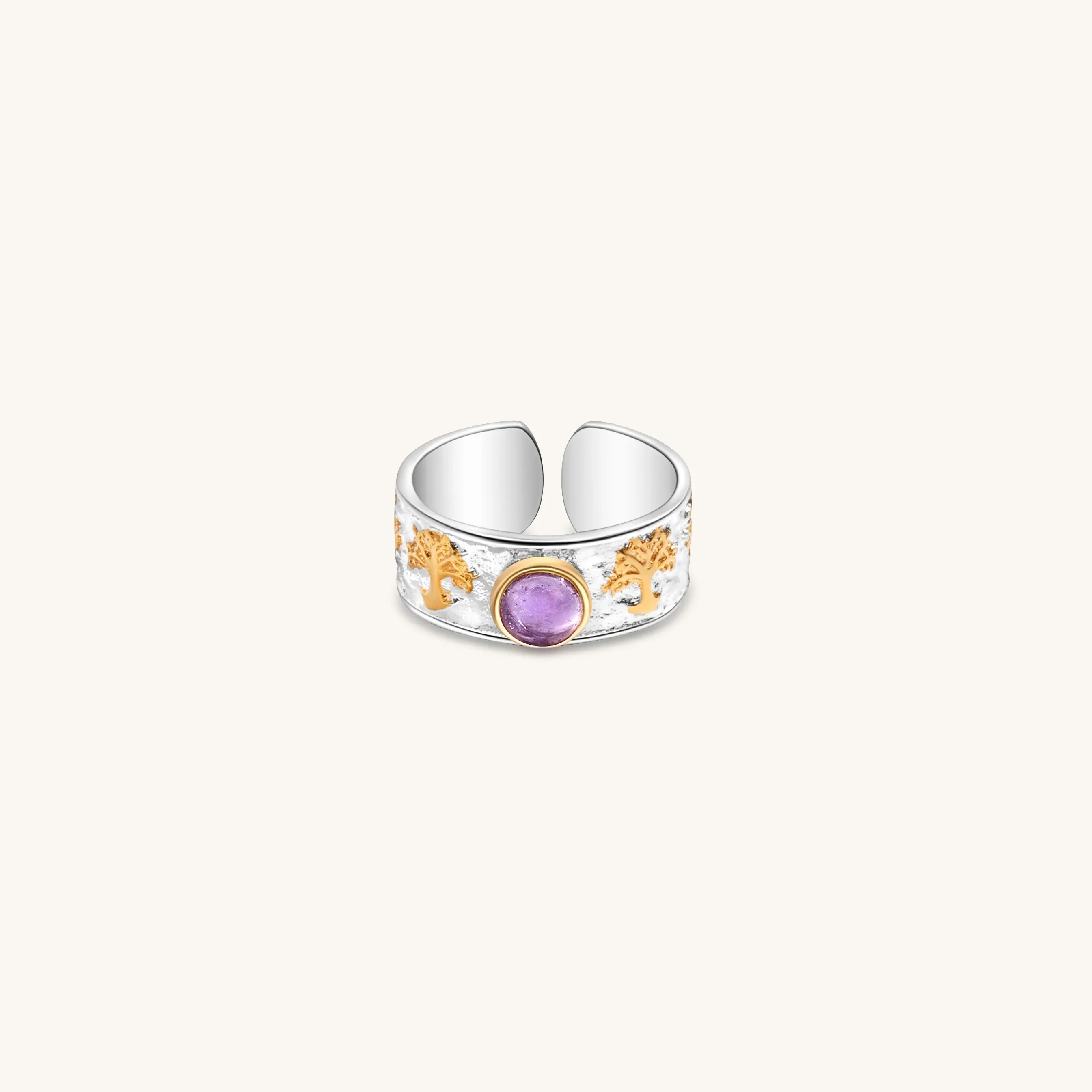 Soothing Relaxation - Amethyst Tree of Life Ring - Image 4