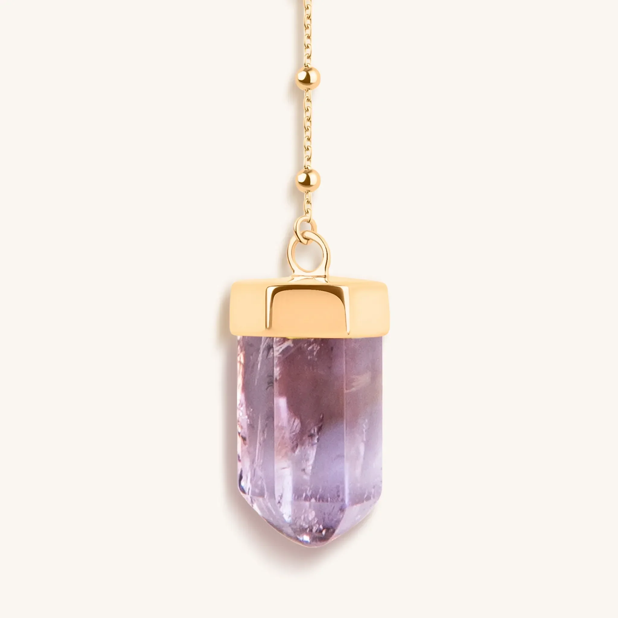 Soothing Remedy - Gold Amethyst Evil Eye Double Pointer Necklace - Image 6