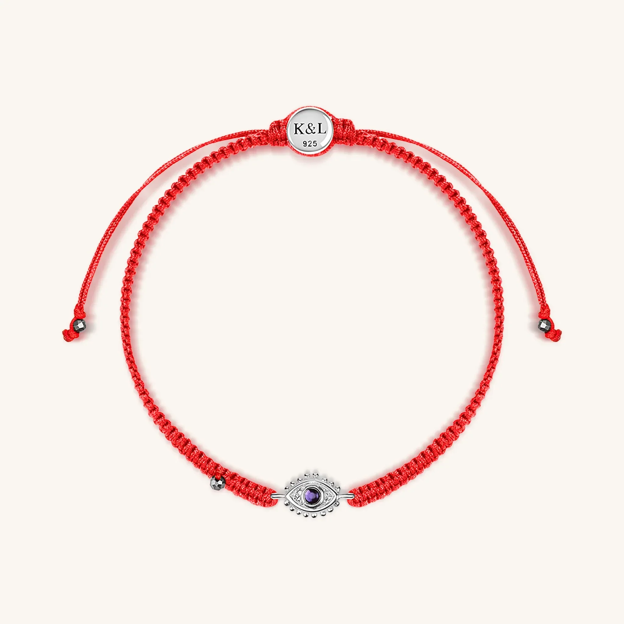Beat Anxiety - Red String Amethyst Evil Eye Charm Bracelet