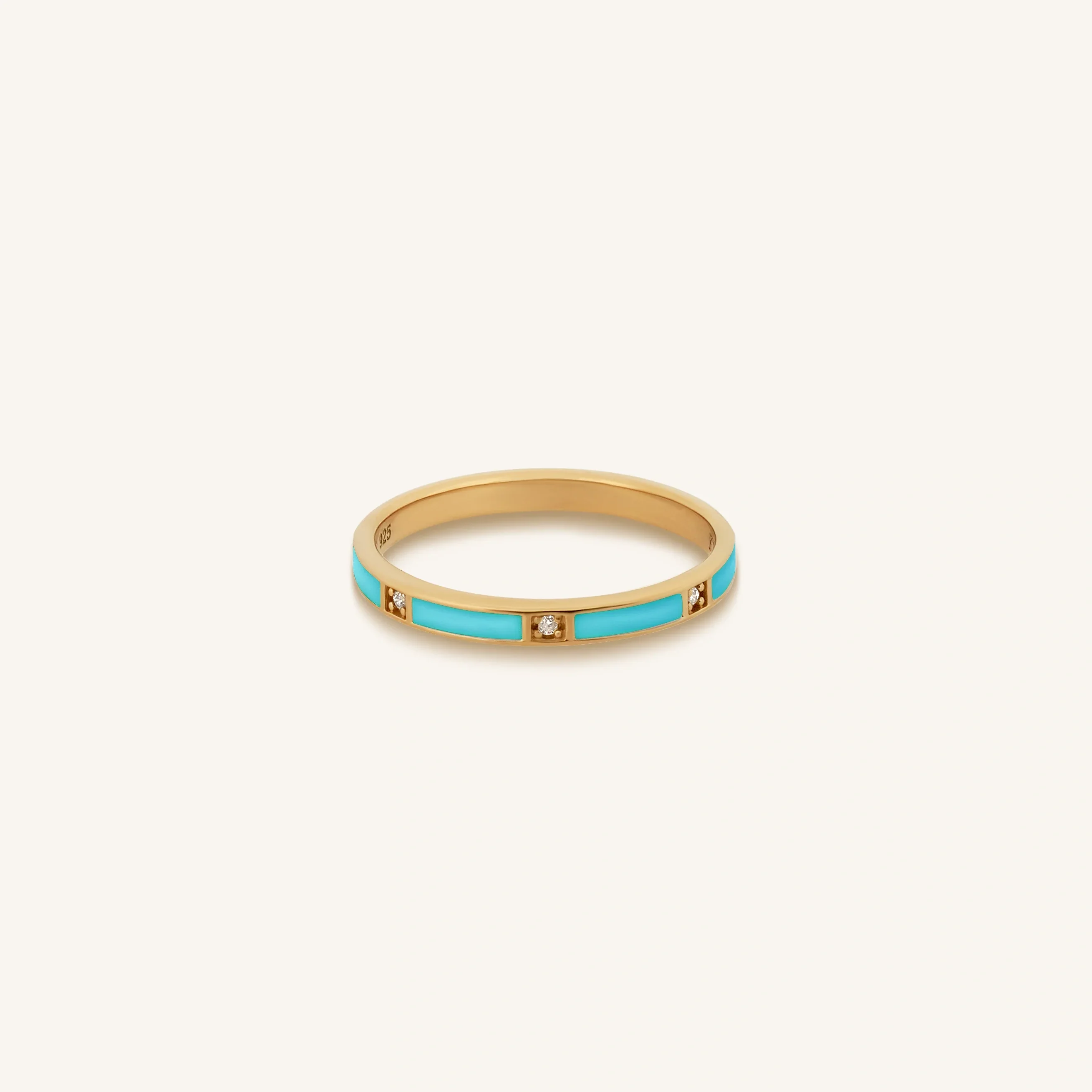 Soothing Vibrations Gold Turquoise Ring - Image 2