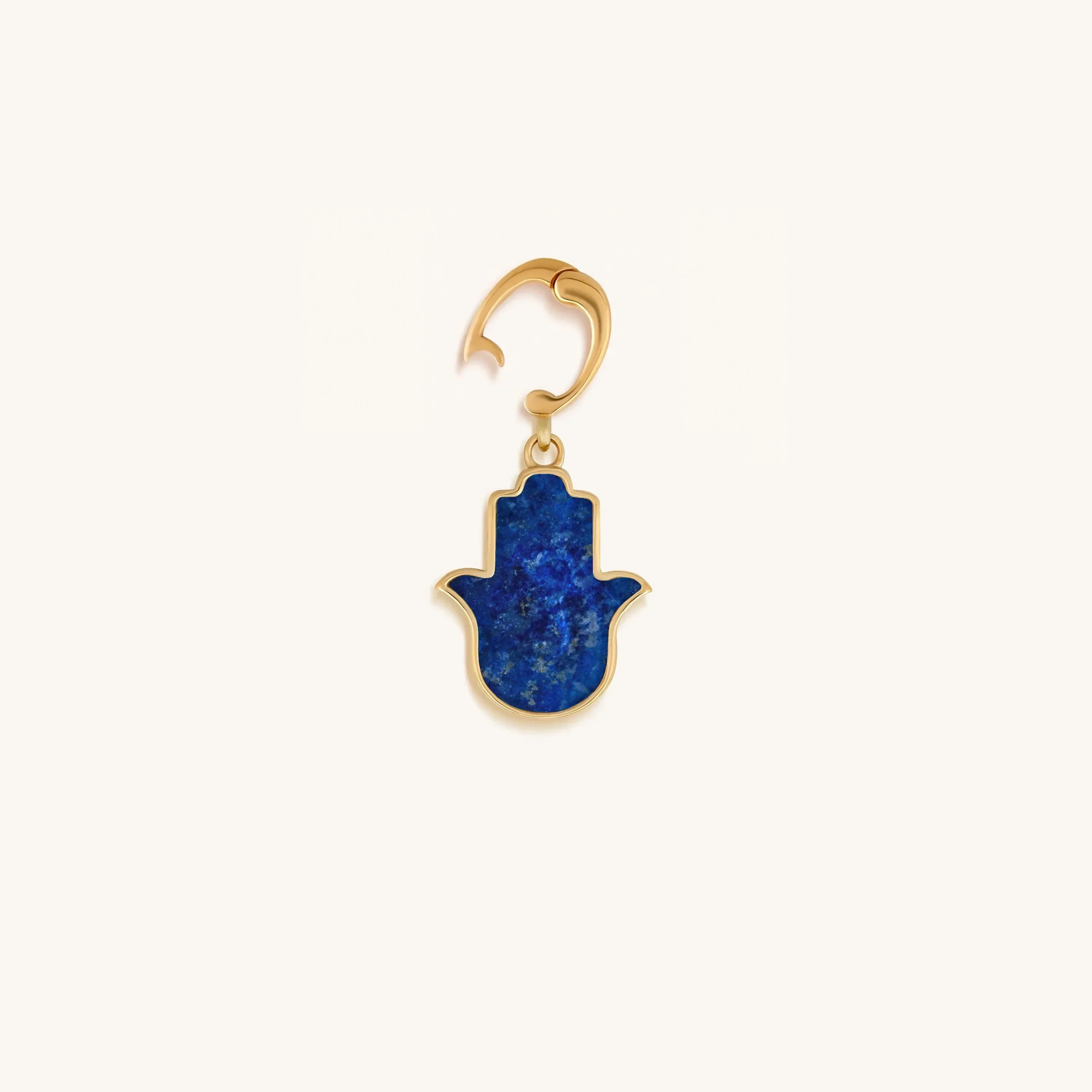 Soothing Vibrations Lapis Lazuli Hamsa Engravable Charm - Image 4