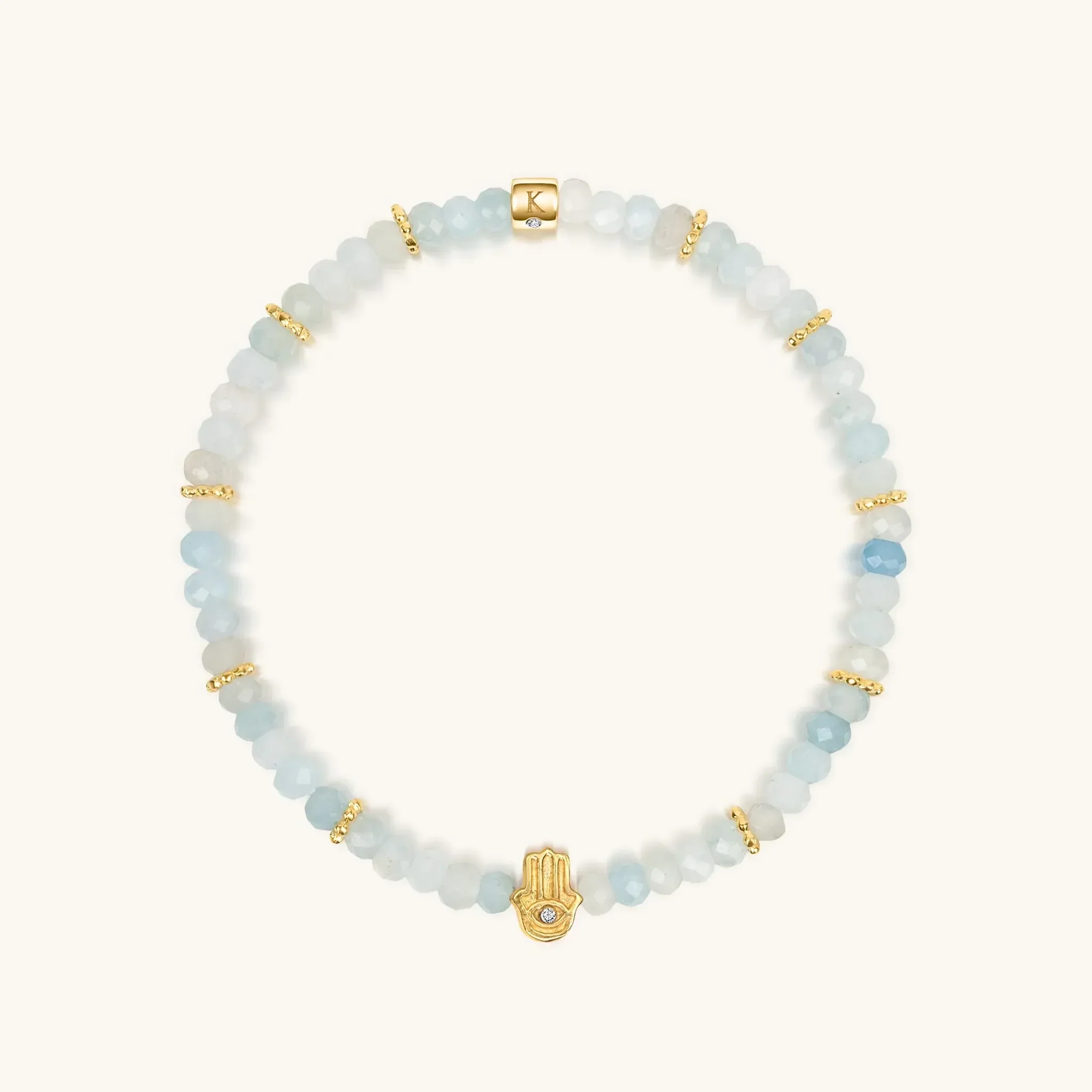 Soothing Warmth - Labradorite Moonstone Aquamarine Triple Summer Stack - Image 4