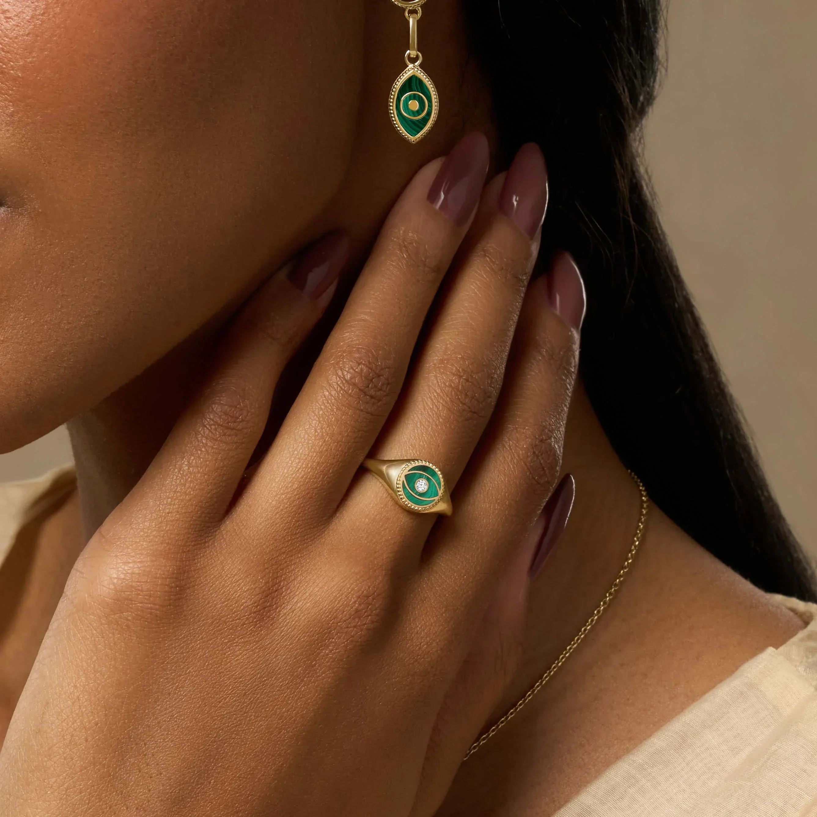 Soul’s Transformation Evil Eye Malachite Ring - Image 2