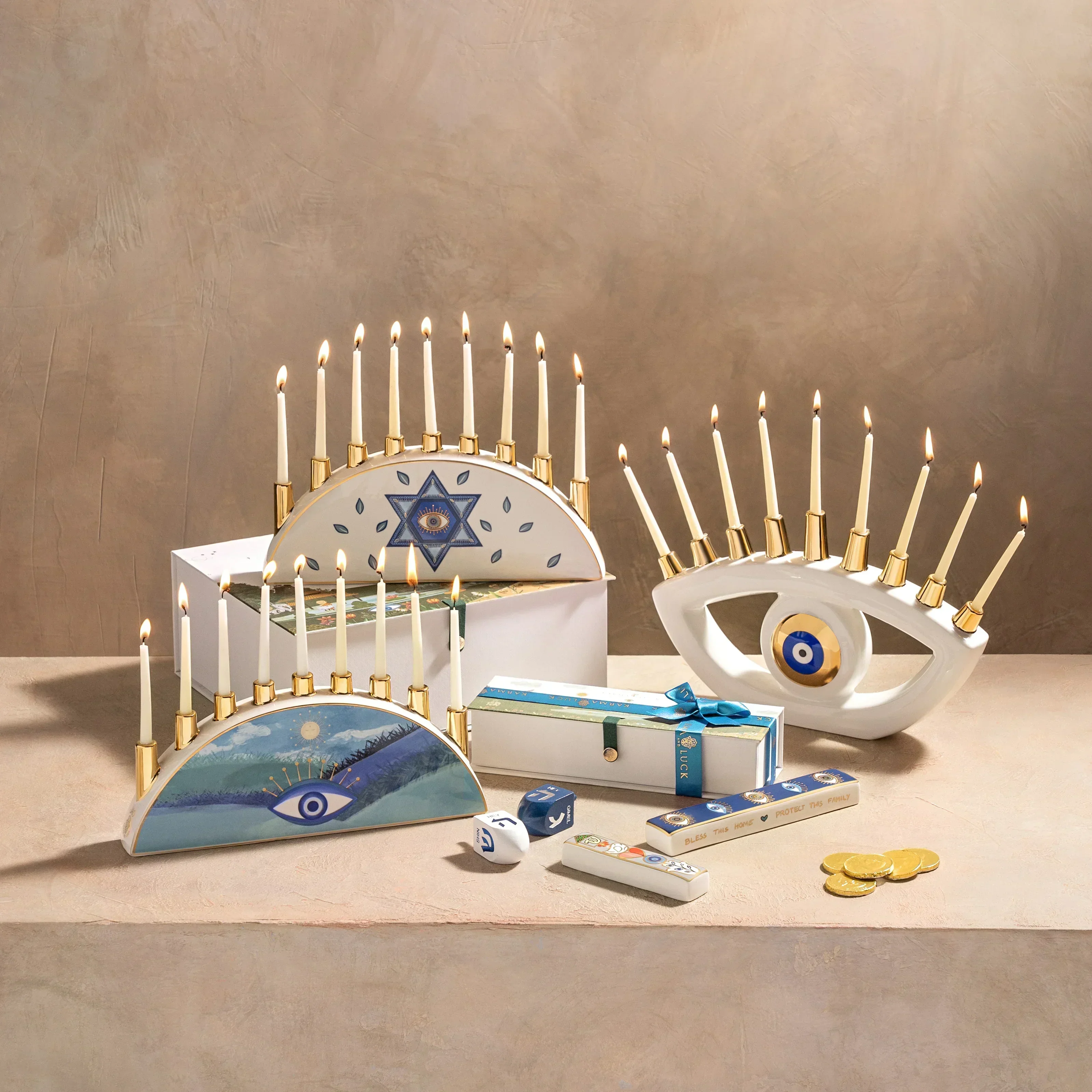 Awakened Hope Ceramic Evil Eye Menorah - Image 3
