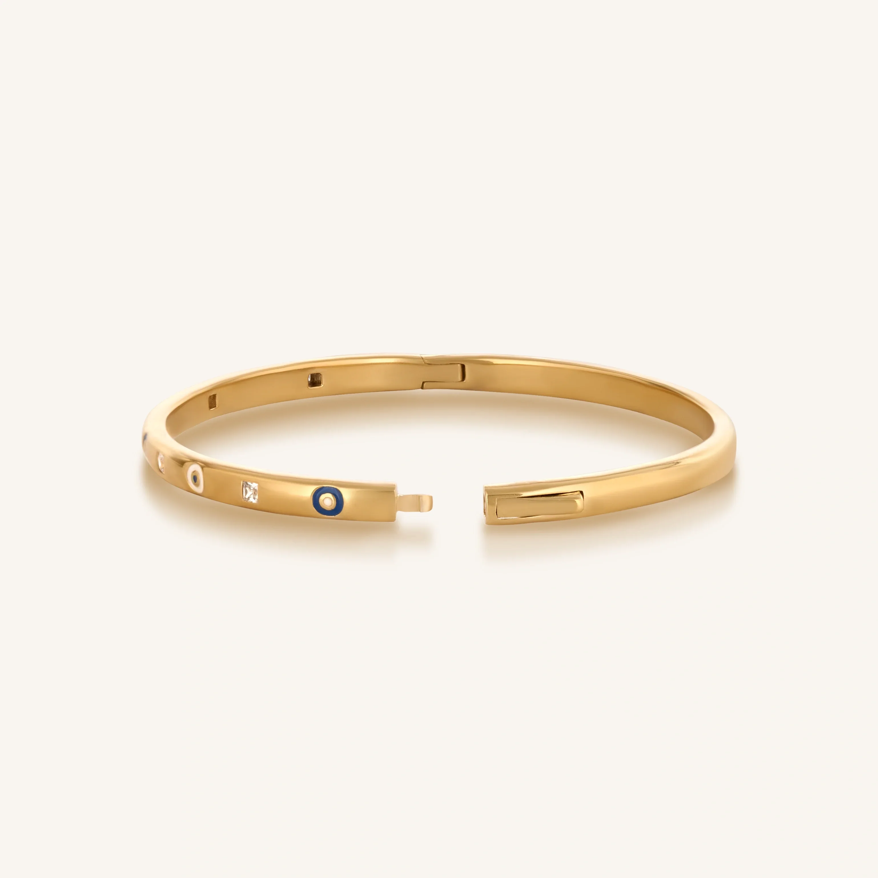 Soulful Rejuvenation Gold Evil Eye Bangle Bracelet - Image 4