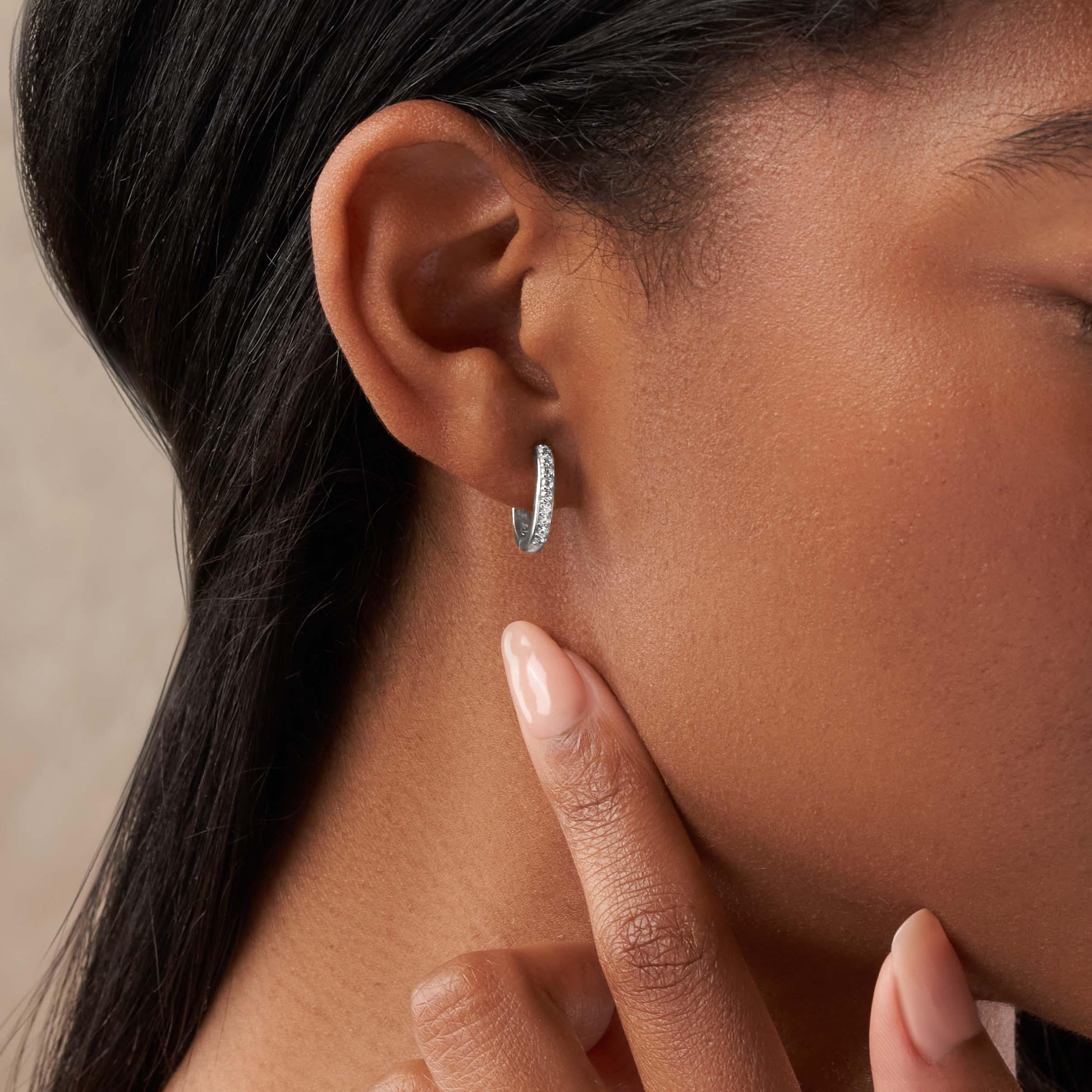 Sparkling Soul - Silver Hoop Earrings - Image 2