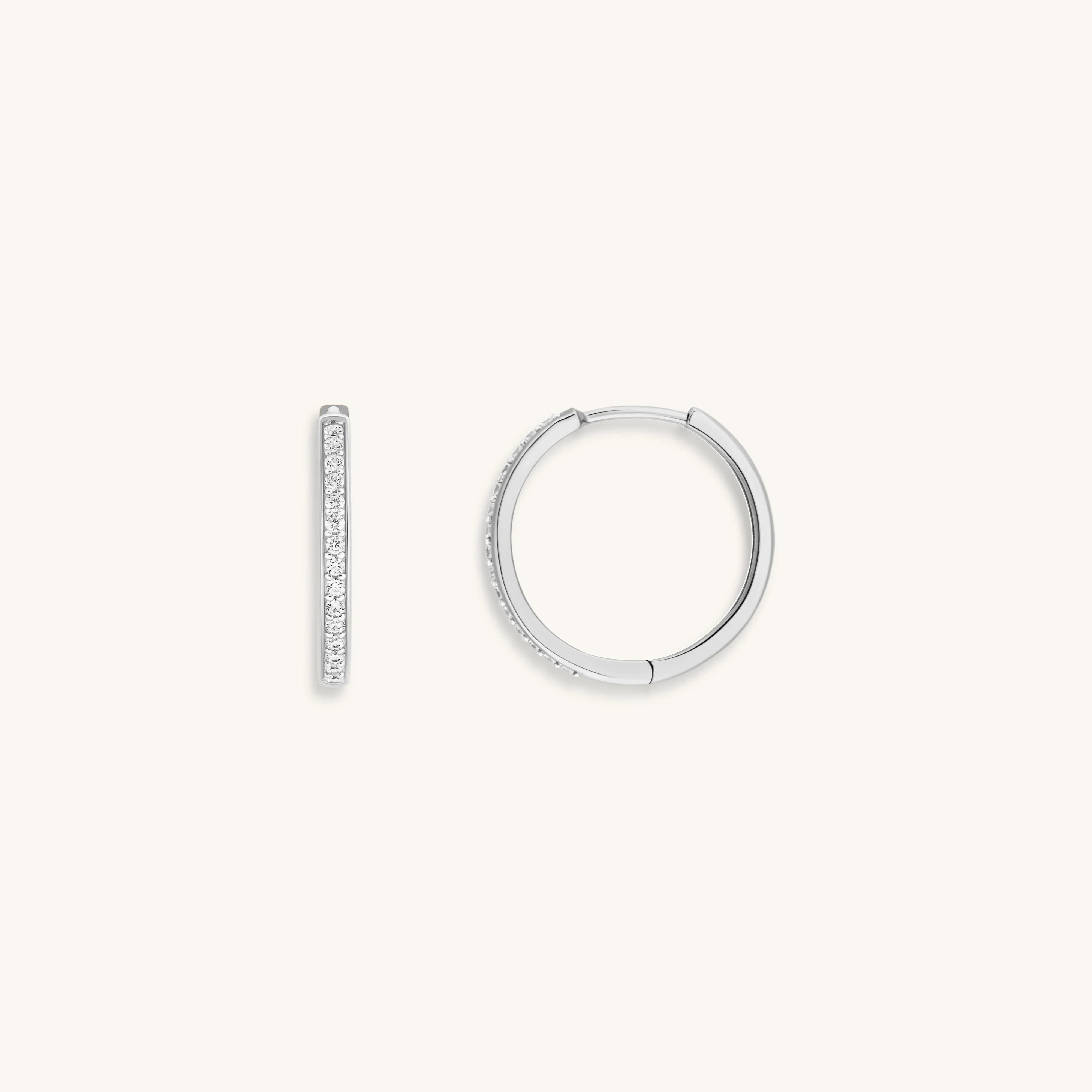 Sparkling Soul - Silver Hoop Earrings - Image 4