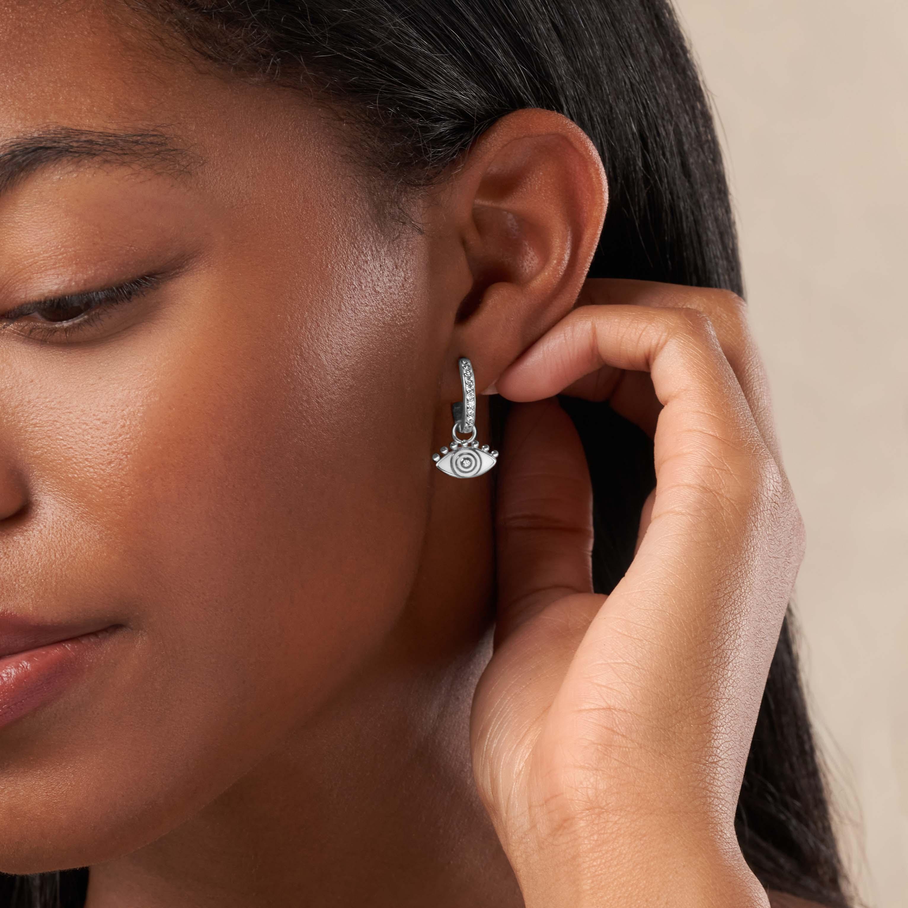Sparkling Soul - Silver Hoop Earrings - Image 5