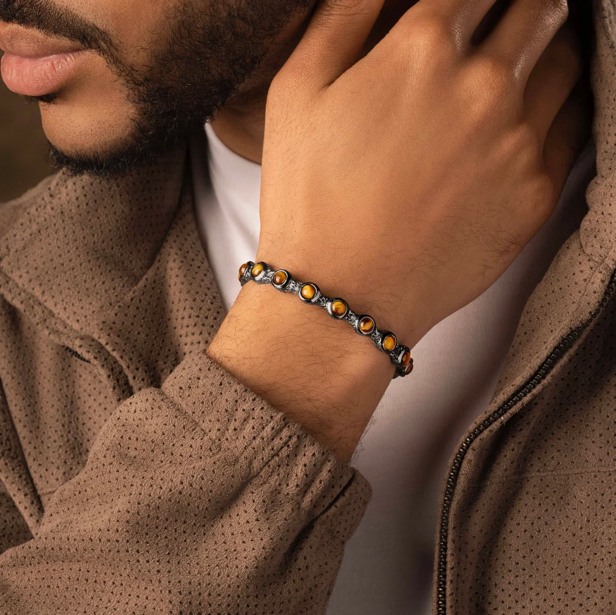 Spirit Guide - Tiger's Eye Men's Cuff - Image 2