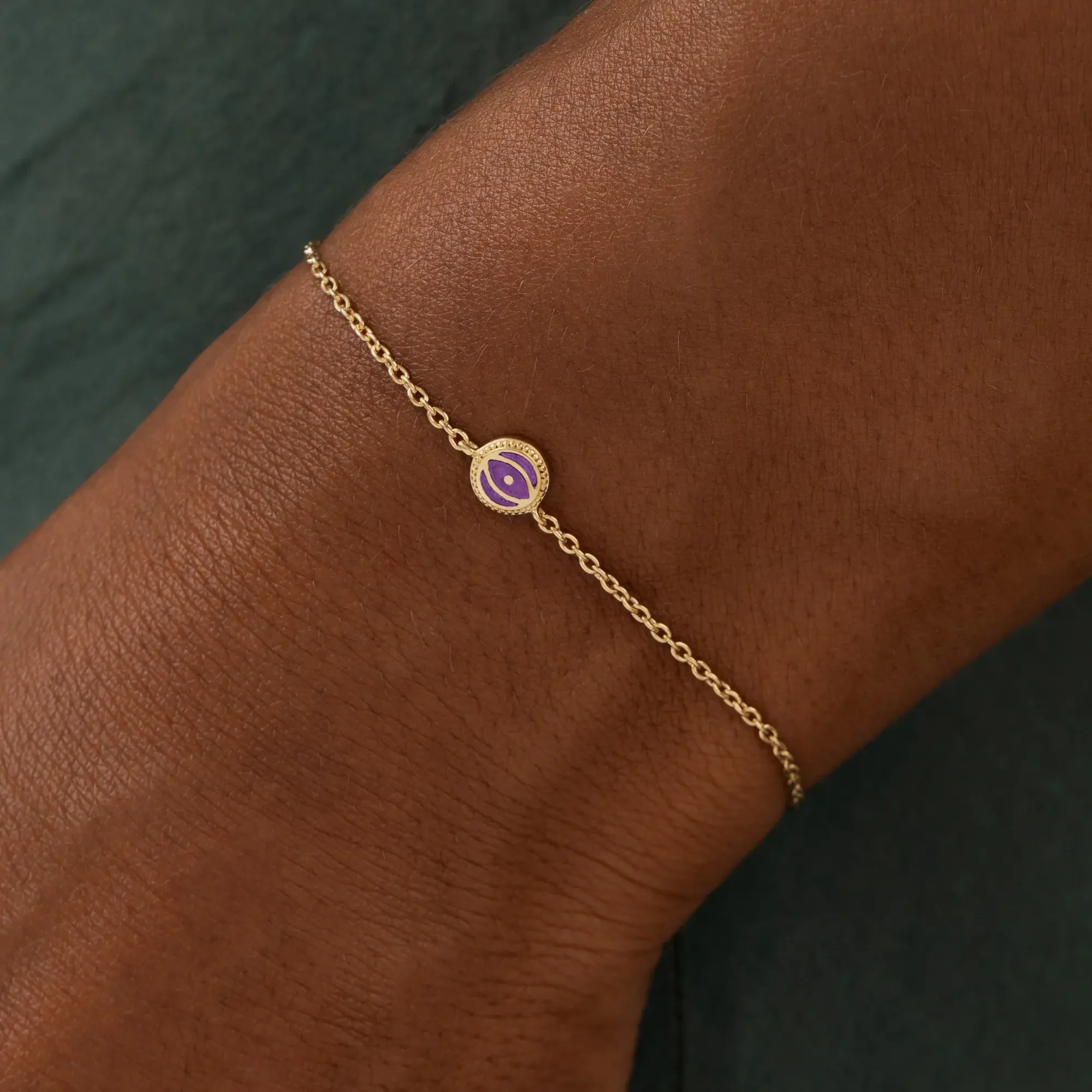 Spirit Harmony - Amethyst February Birthstone Gold Bracelet - Image 2