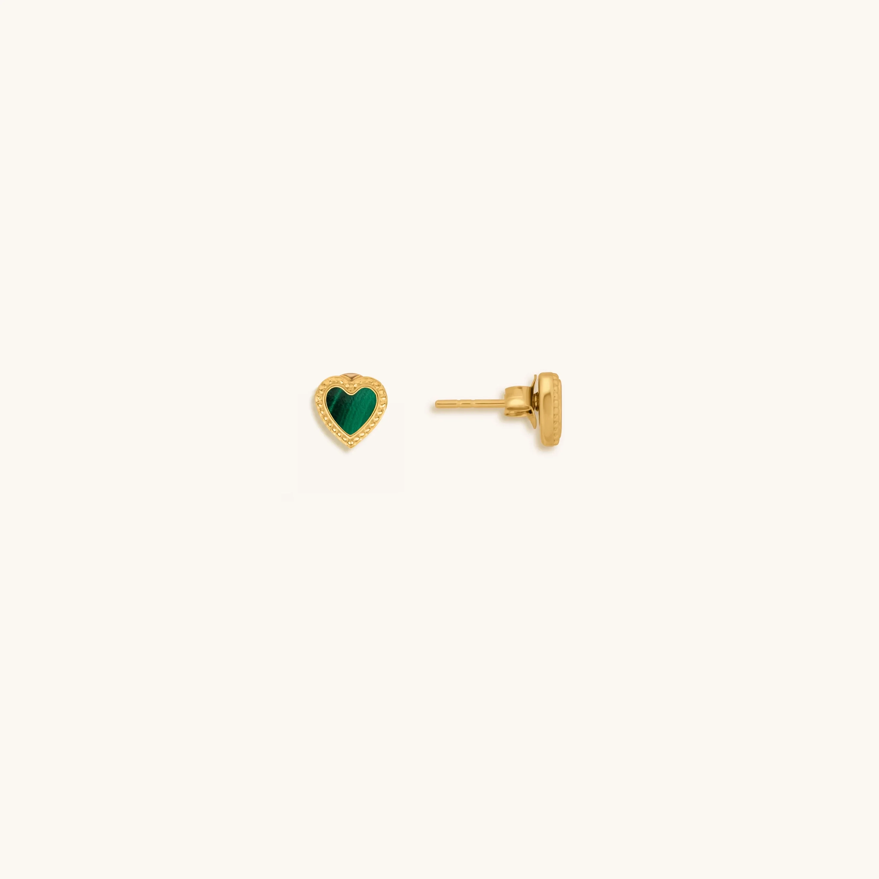 Spiritual Abundance Malachite Heart Earrings - Image 4