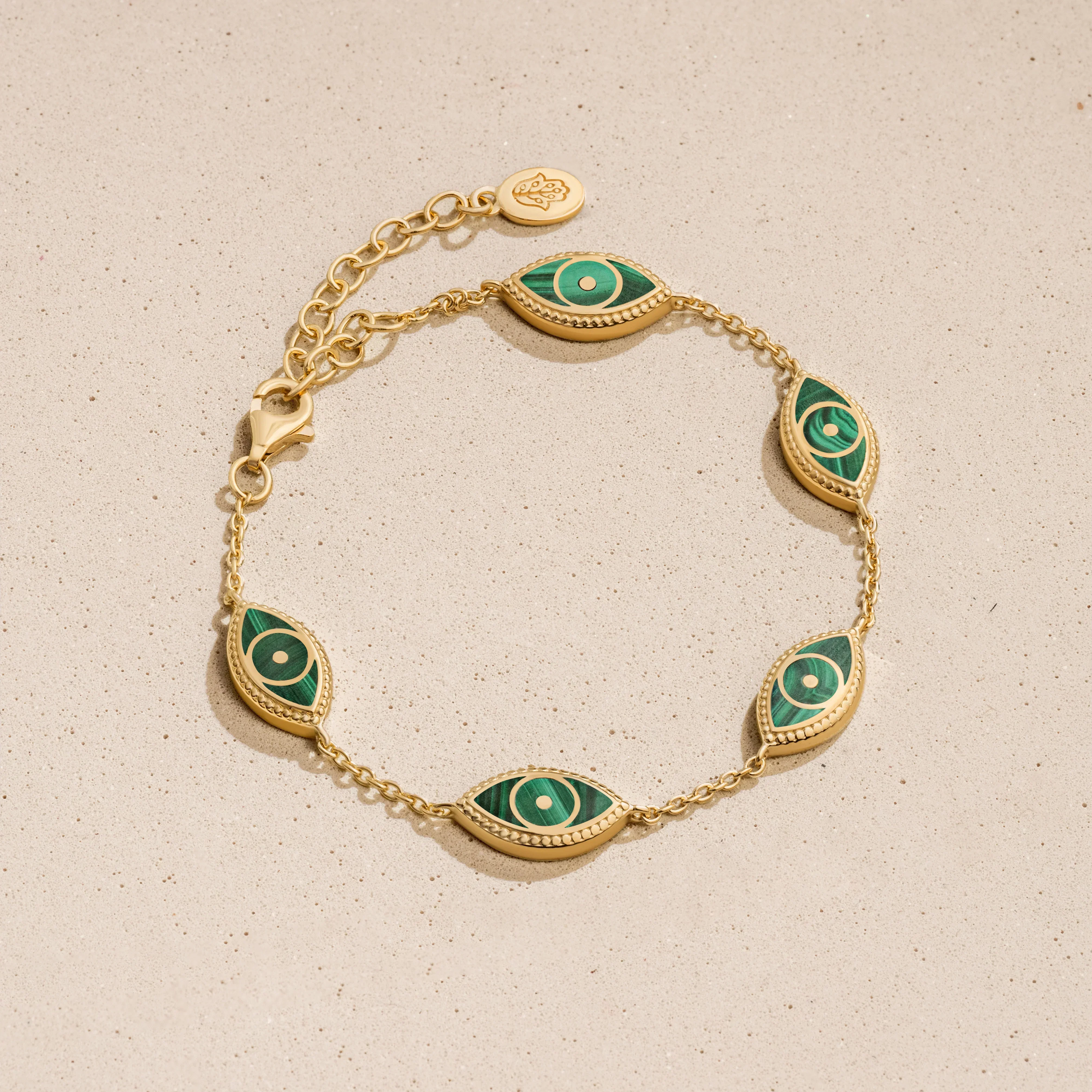Spiritual Connection Malachite Evil Eye Bracelet - Image 4