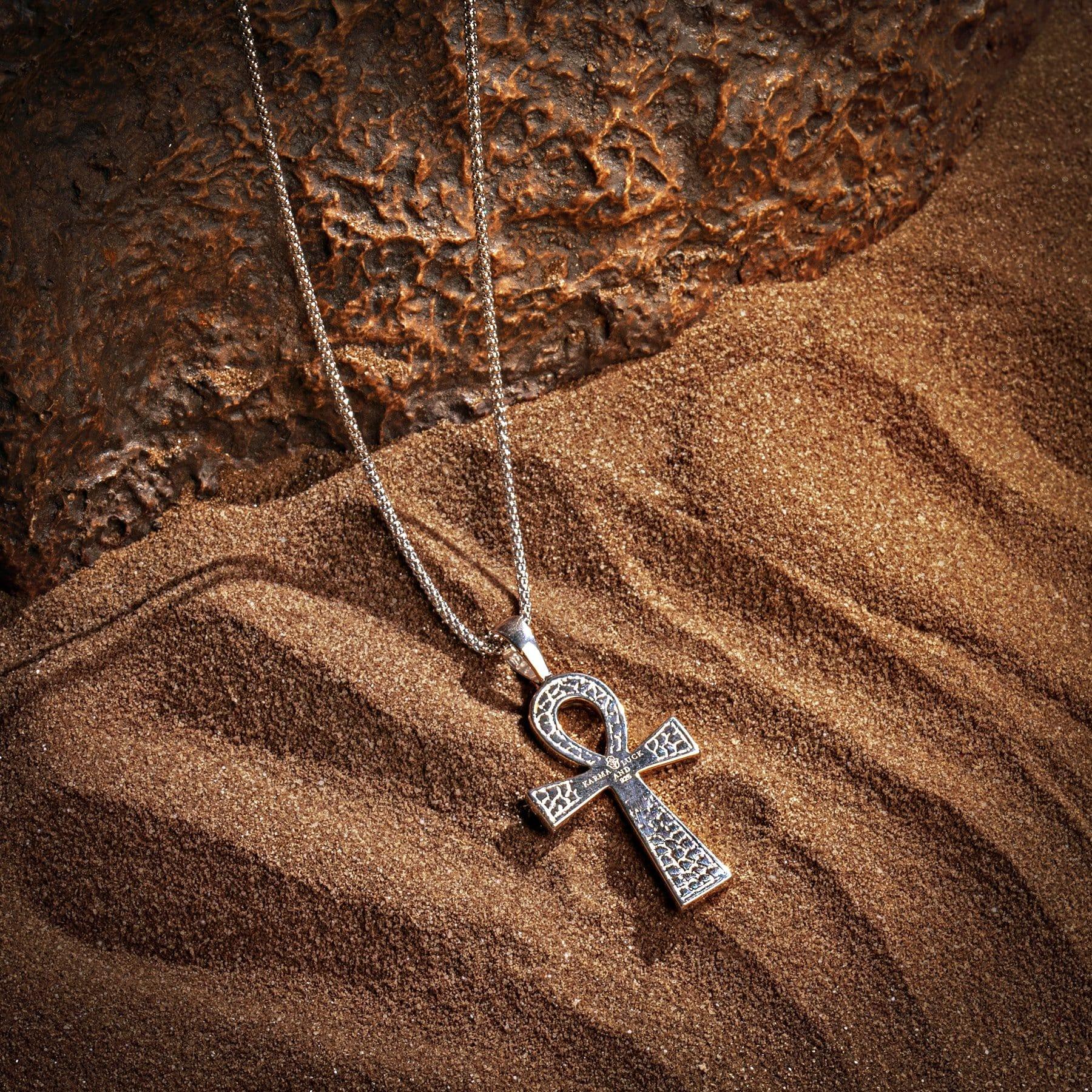 Spiritual Life - Tiger's Eye Onyx Ankh Necklace - Image 4