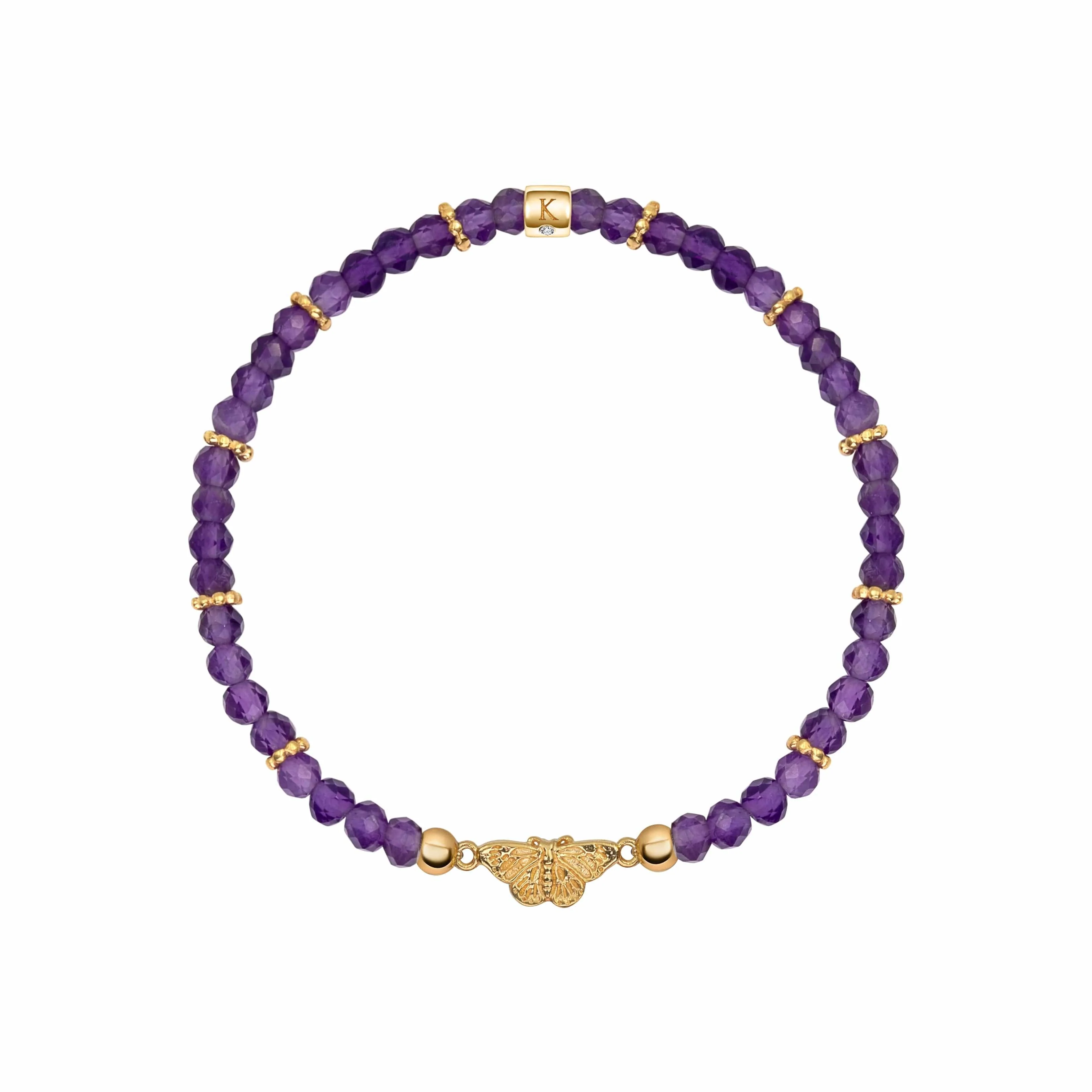 Spiritual Transformation - Amethyst Butterfly Charm Bracelet - Image 4