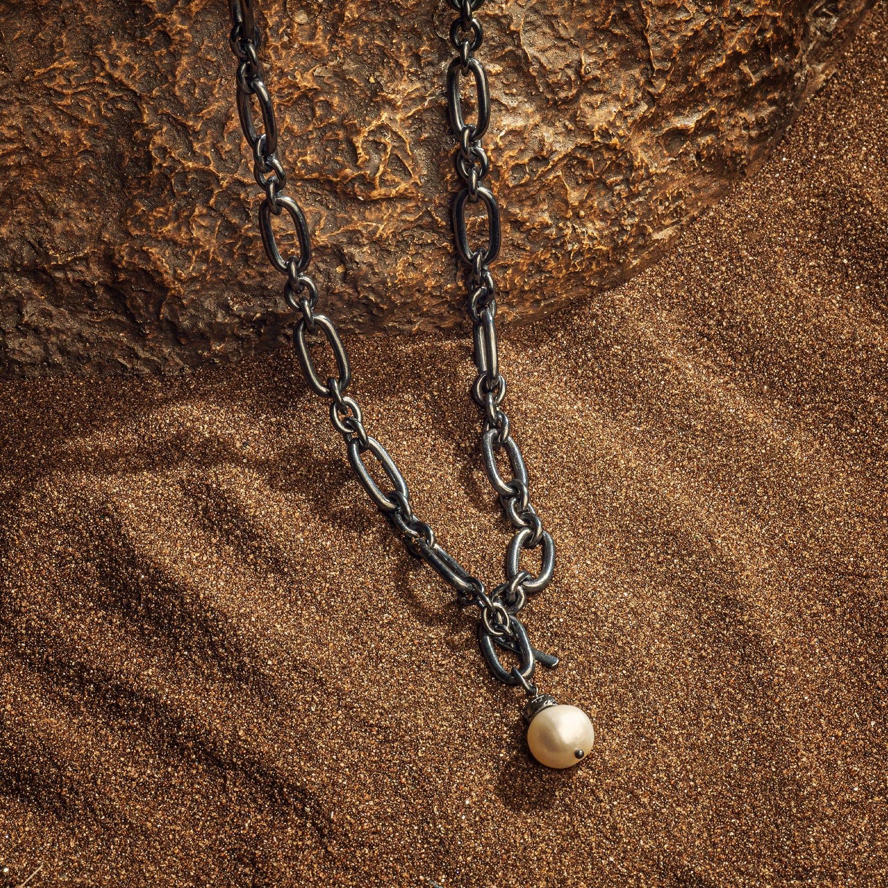 Spiritual Wealth - Sterling Silver Pearl Charm Necklace