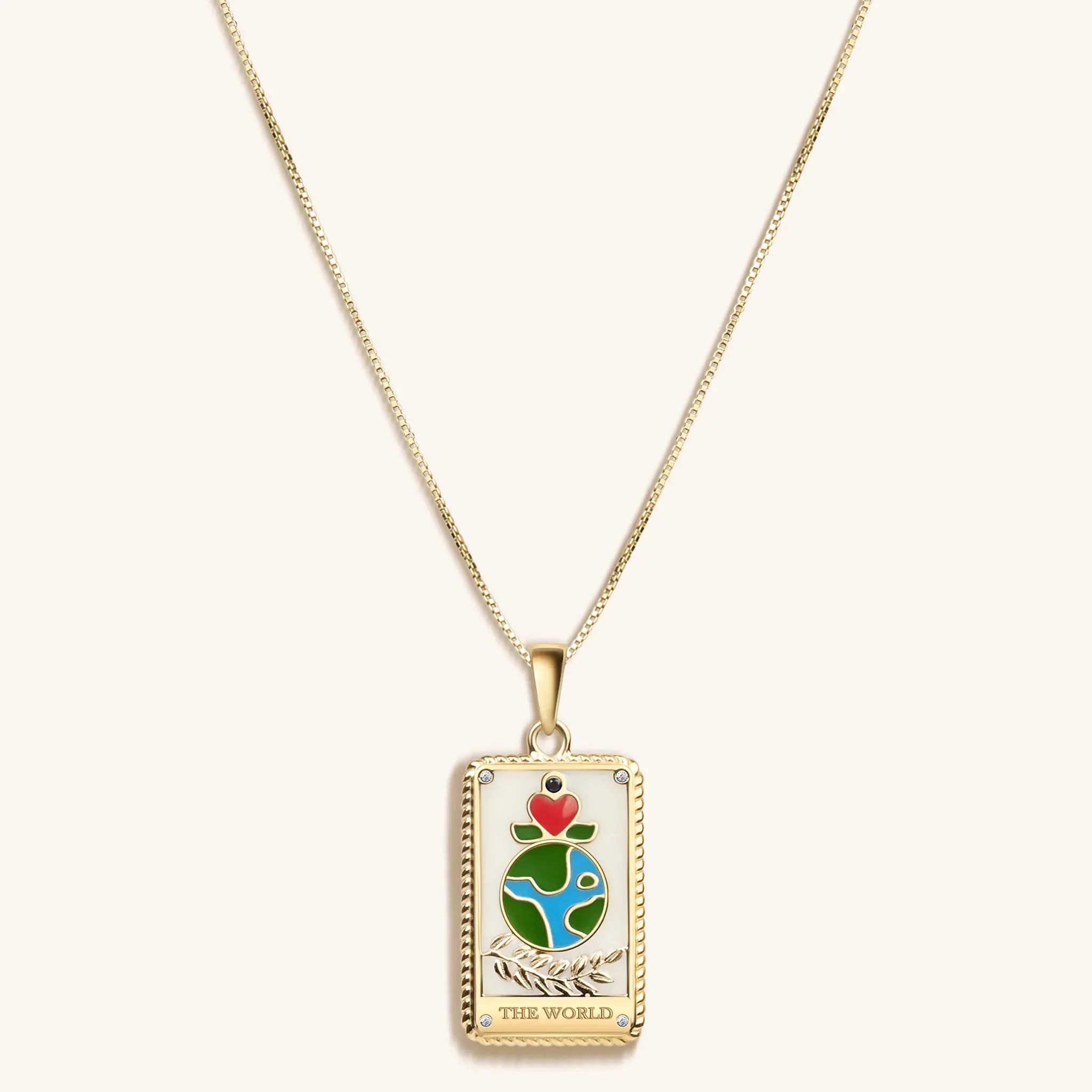 Spiritual Wholeness - "The World" Tarot Card Necklace