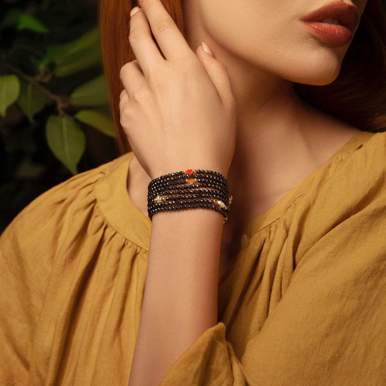 Stay Grounded - Hematite Enamel Multi Charm Bracelet - Image 2