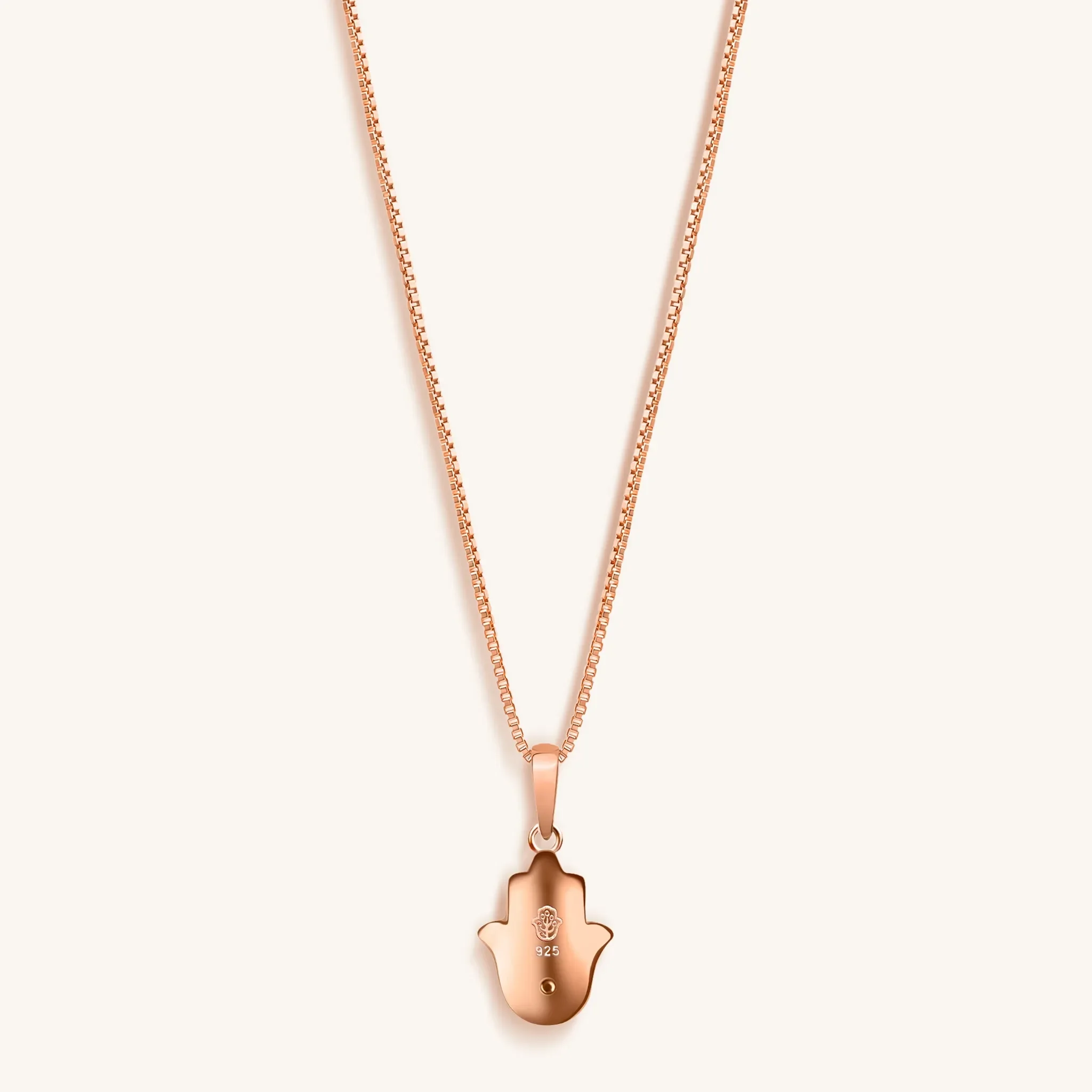 Stay Positive - Rose Gold Hamsa Pendant Necklace - Image 5