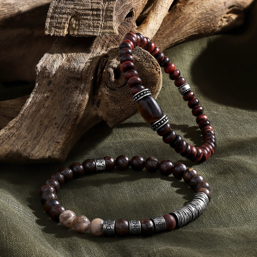 Steadfast Intention Bronzite & Jasper Heishi Bracelet - Image 3