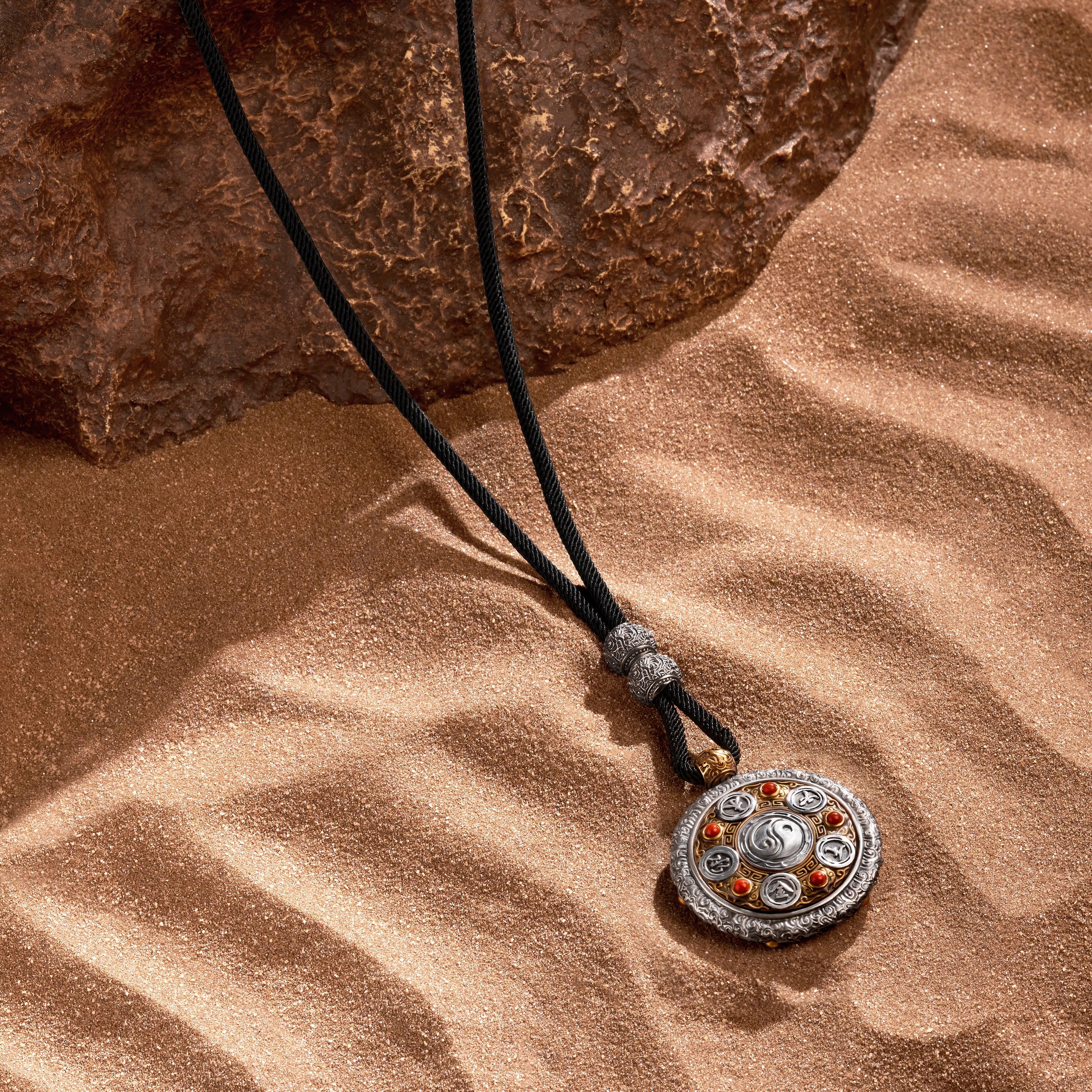 Sterling Ying Yang Pendant on rope cord