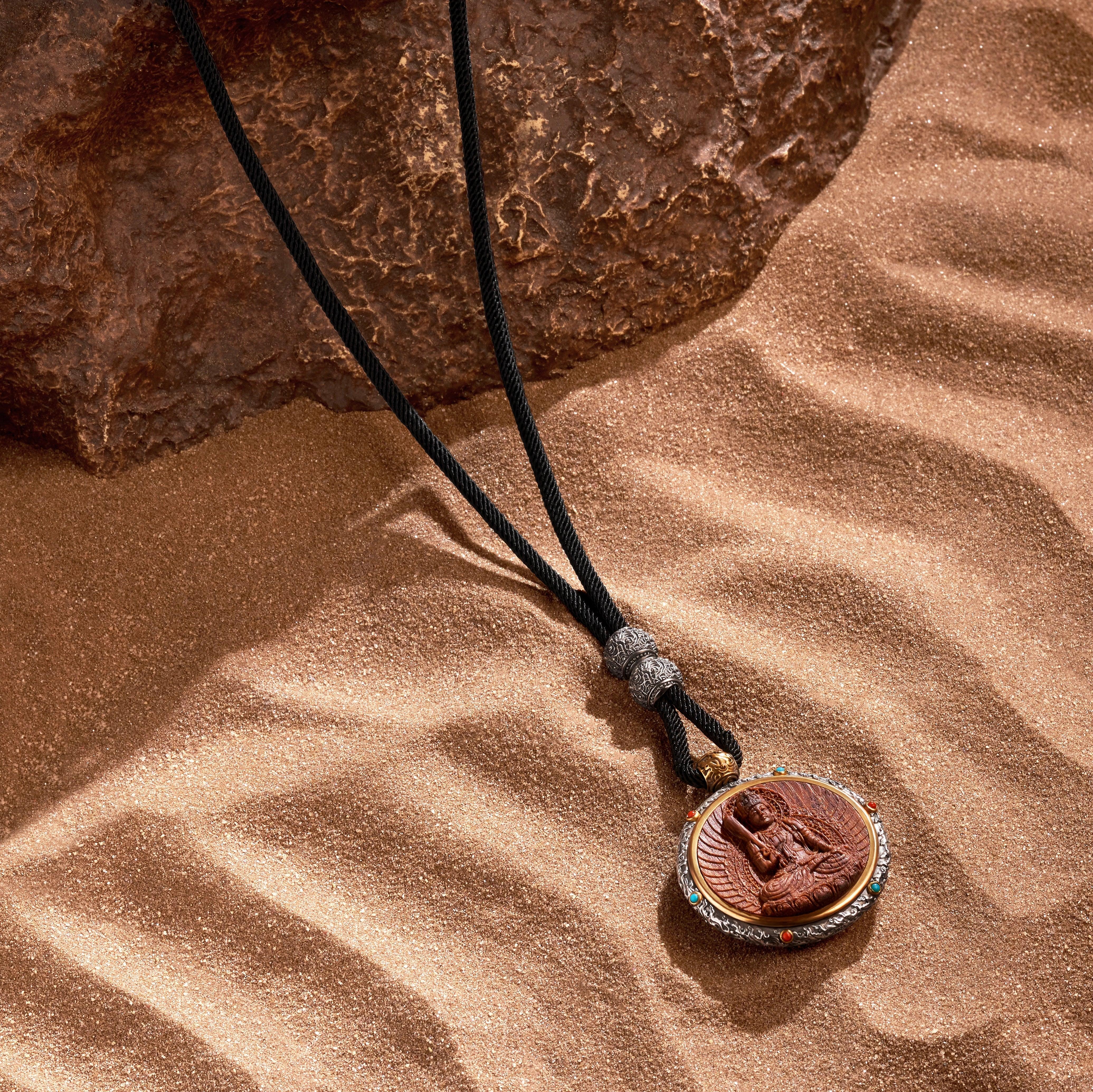 Sterling Ying Yang Pendant on rope cord - Image 2