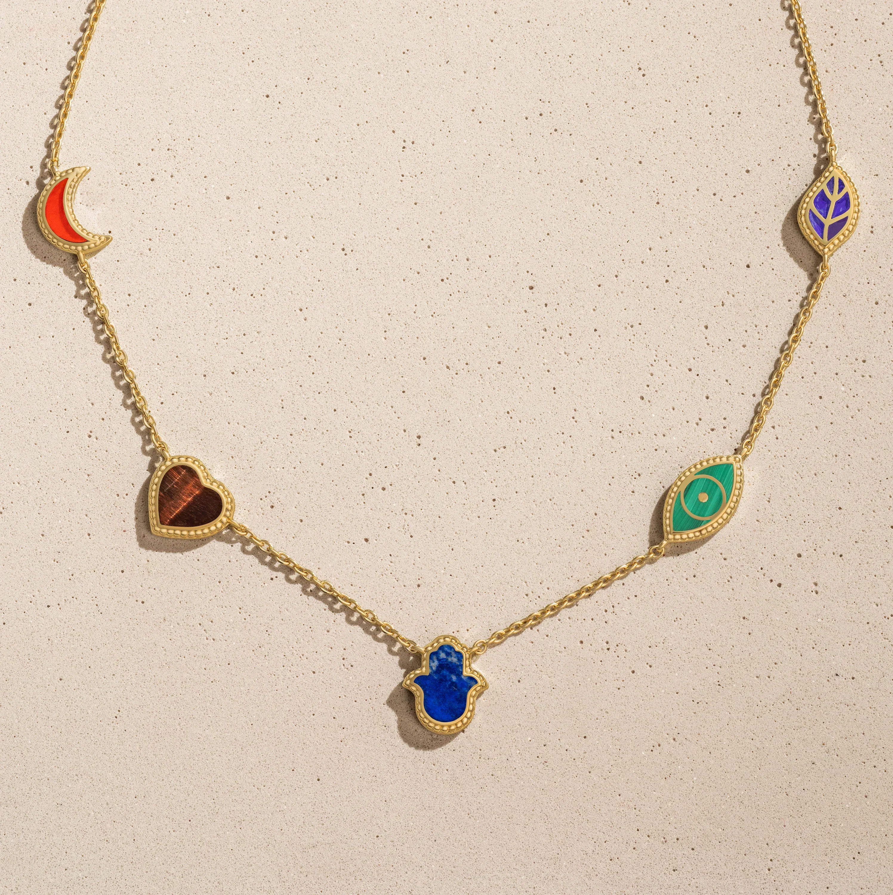 Sublime Beauty Multi-Symbol & Multi-Gemstone Necklace - Image 5