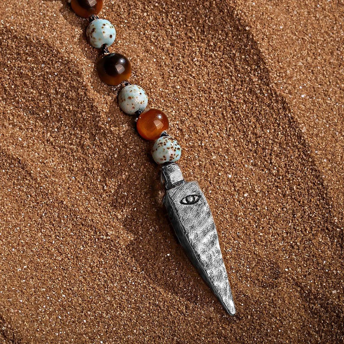 Sublime Tranquility - 4 Symbol Tiger's Eye Turquoise Necklace - Image 5