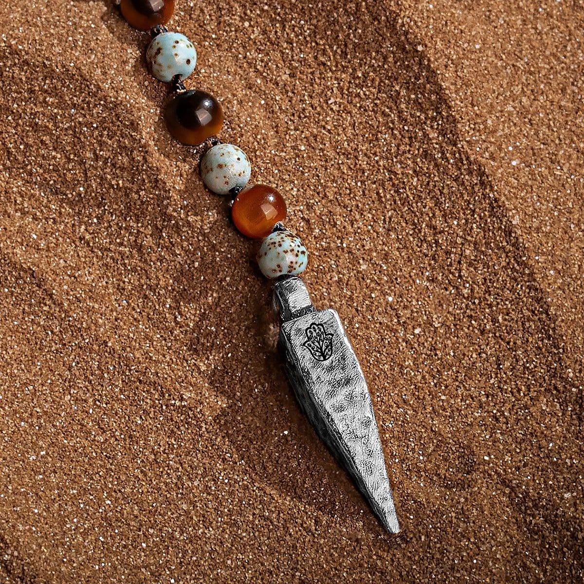 Sublime Tranquility - 4 Symbol Tiger's Eye Turquoise Necklace - Image 6