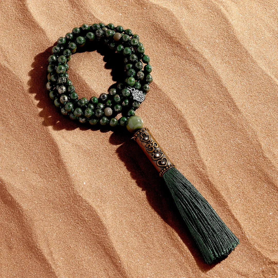 Successful Capture Green Pyrite and Jade Mala - Image 3