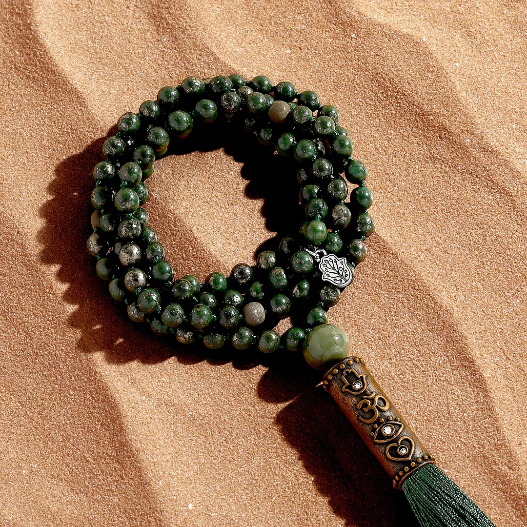 Successful Capture Green Pyrite and Jade Mala - Image 4