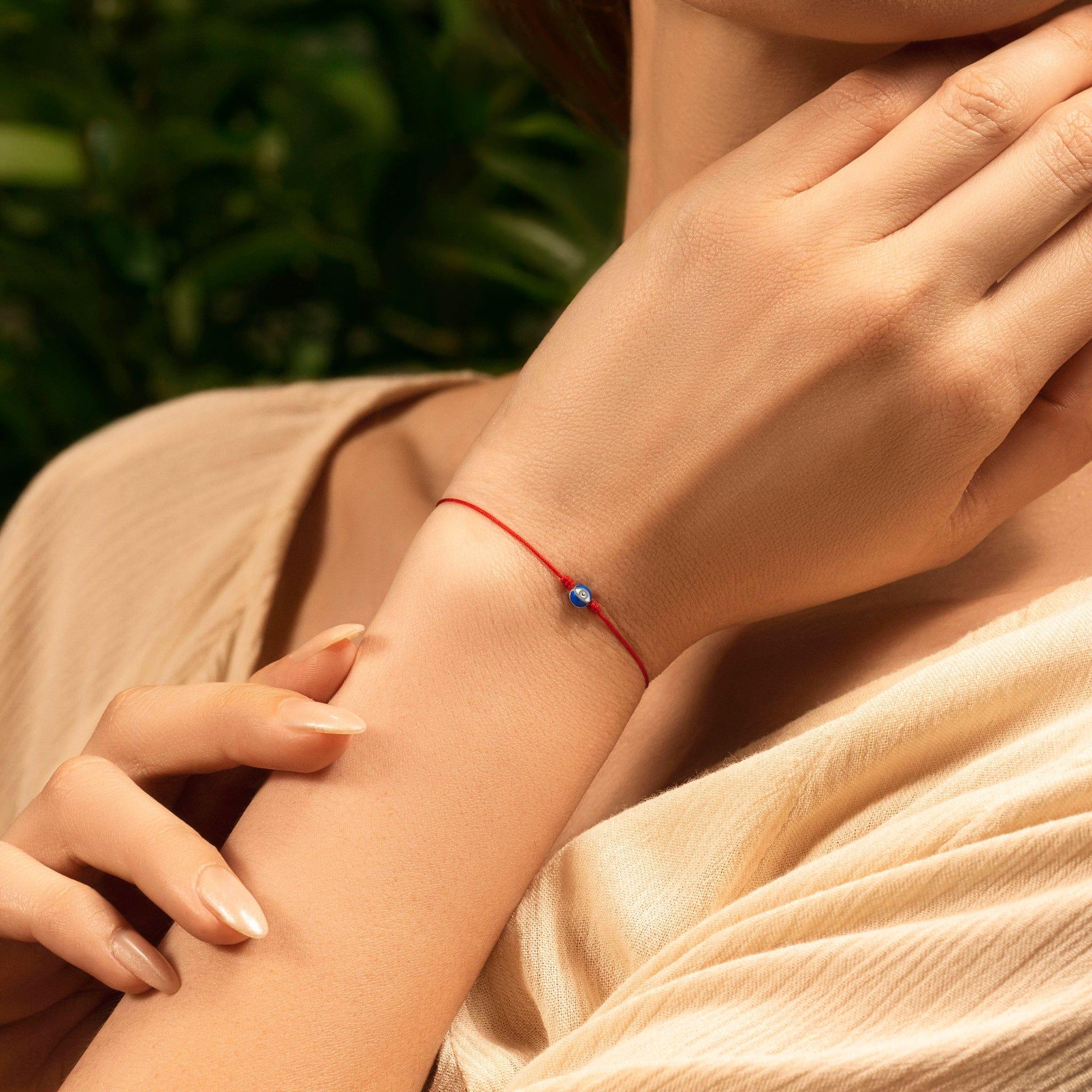 Super Guardian - Navy Enamel Evil Eye Red String Bracelet - Image 2
