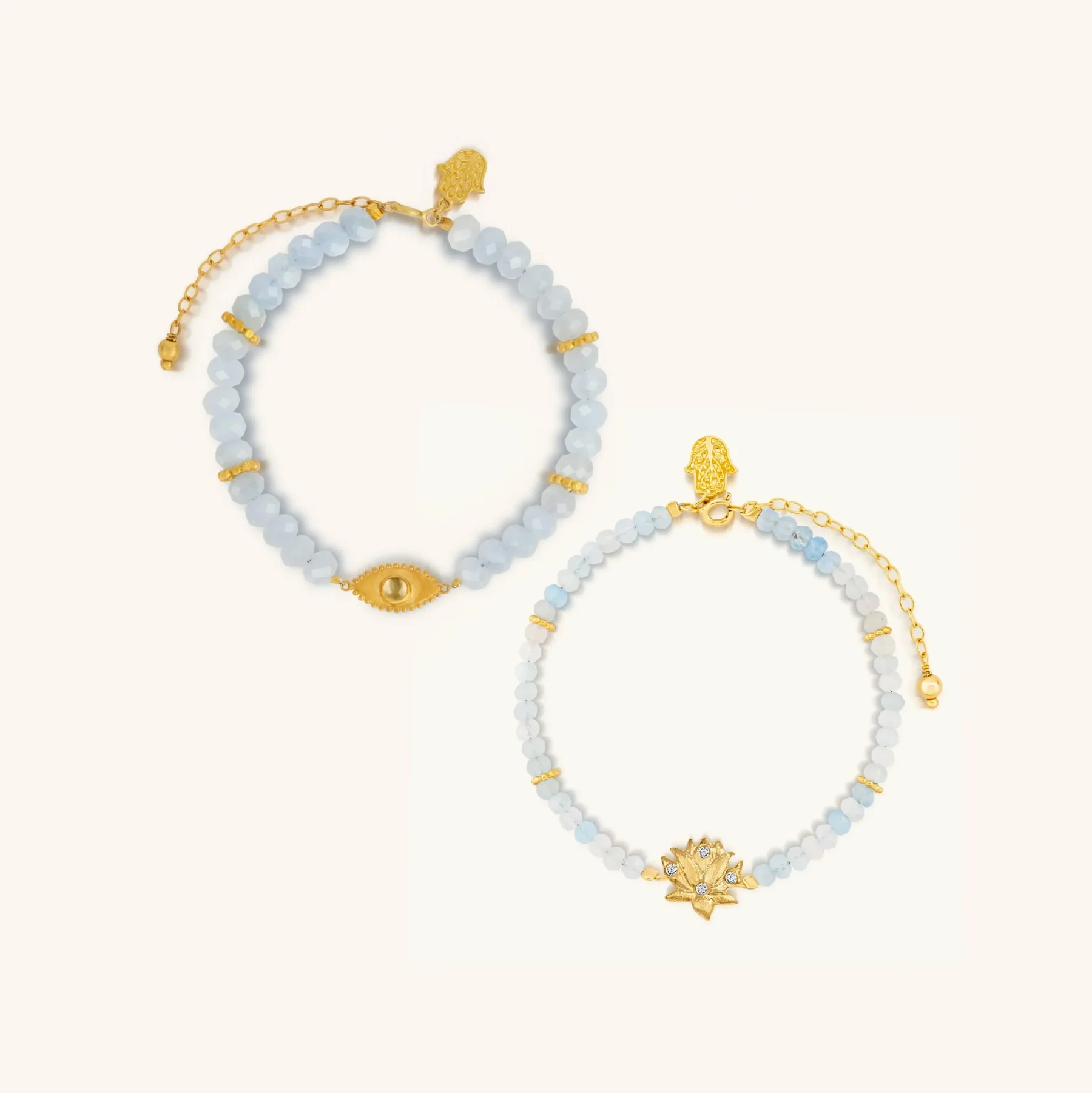 Tranquil Awakening Aquamarine Bracelet Set