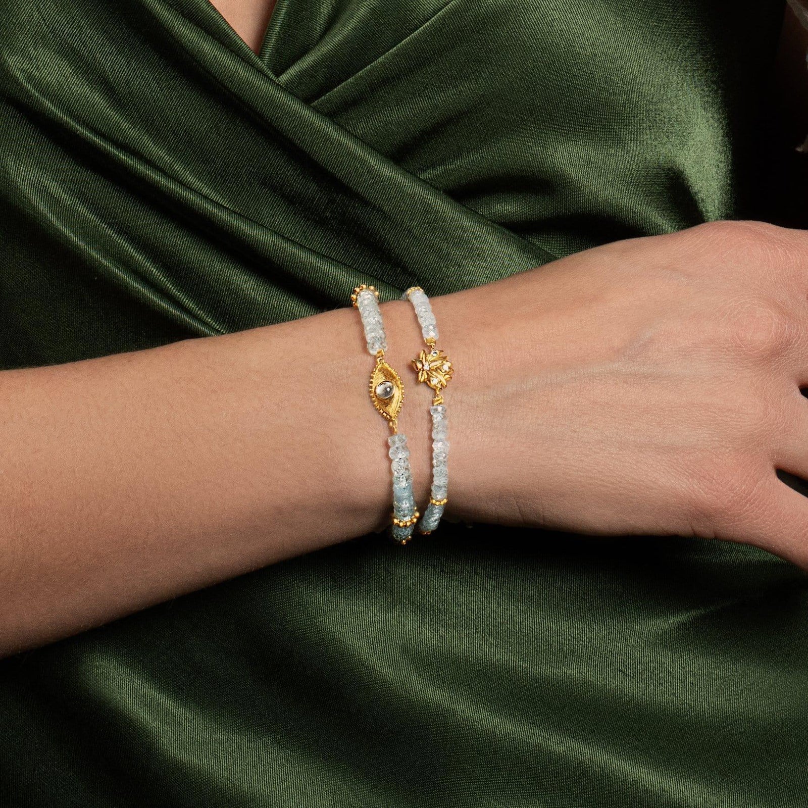 Tranquil Awakening Aquamarine Bracelet Set - Image 3