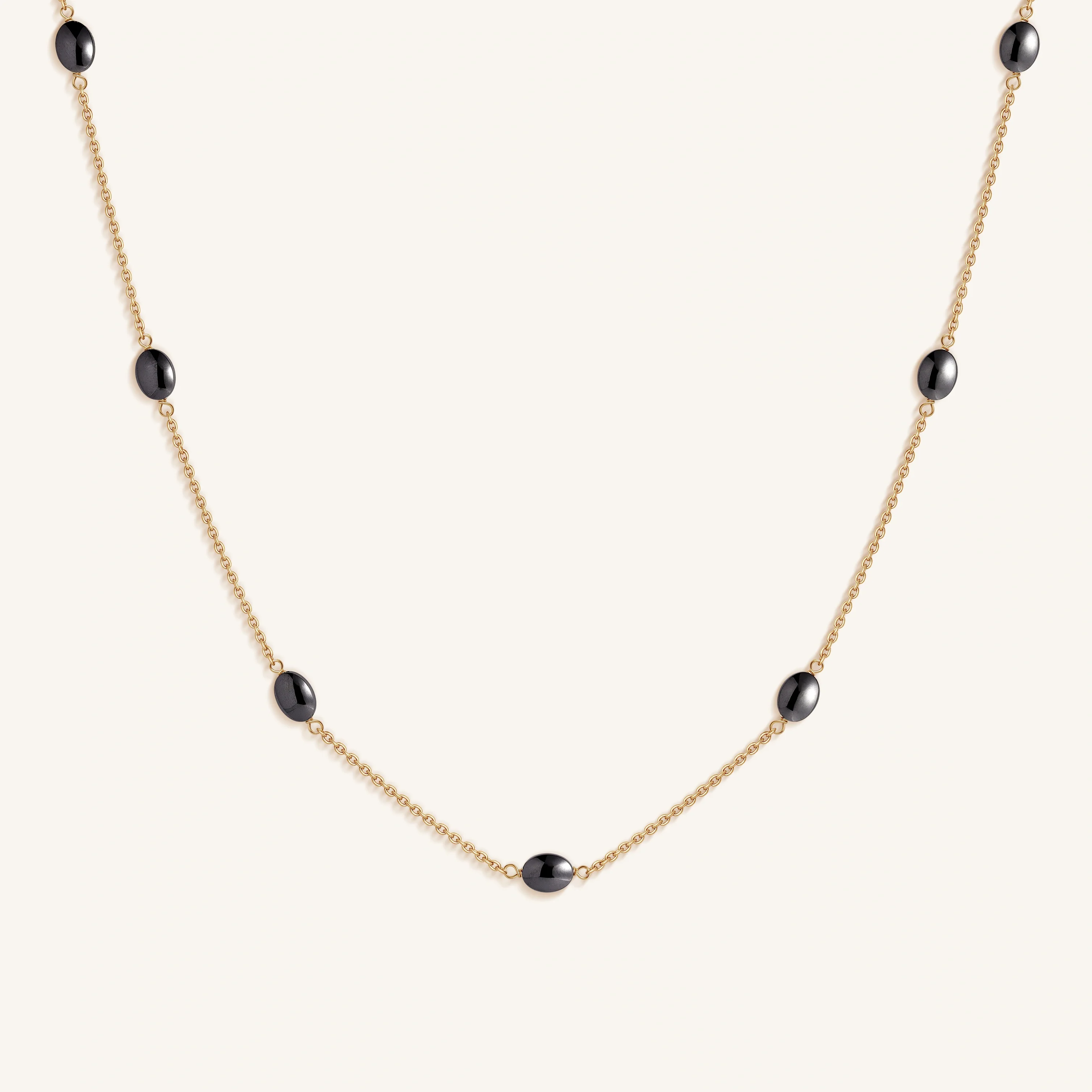 Tranquil Gleam Hematite Station Necklace