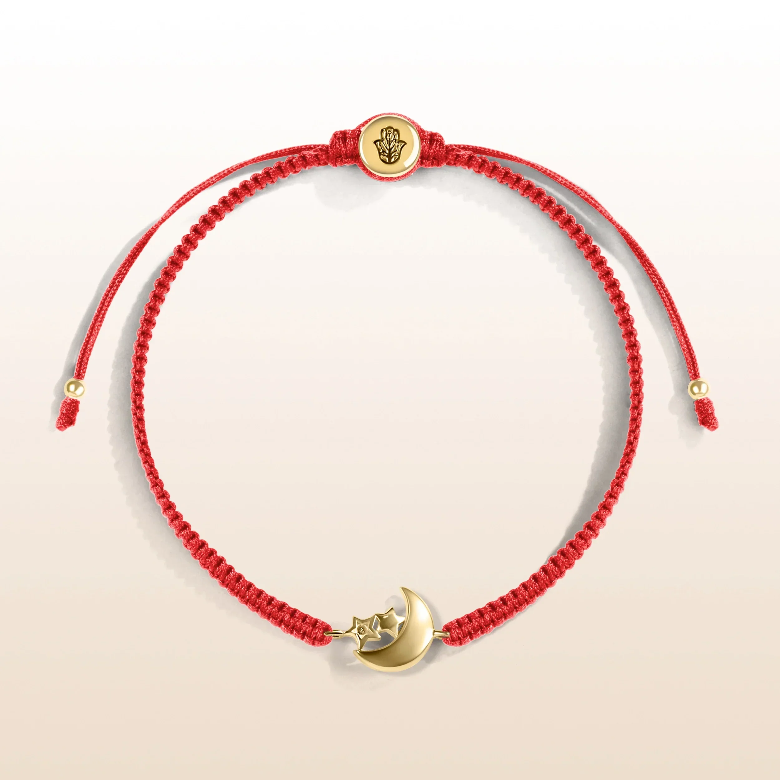 Transcendental Wisdom - Red String Moon & Stars Charm Bracelet - Image 3