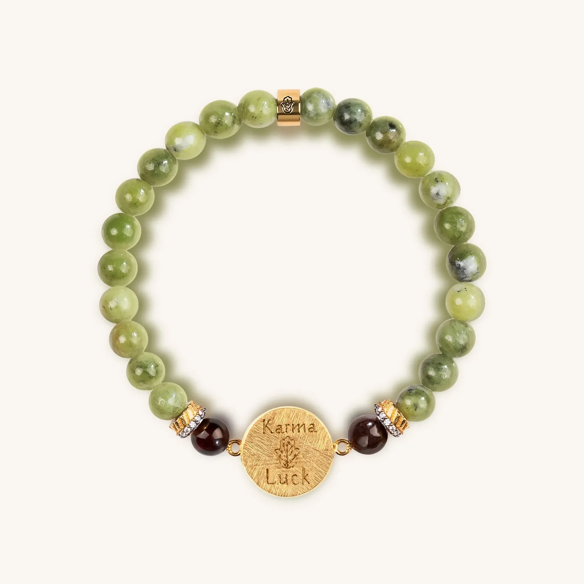 Transportive Energy Jade Stone Hamsa Bracelet - Image 4