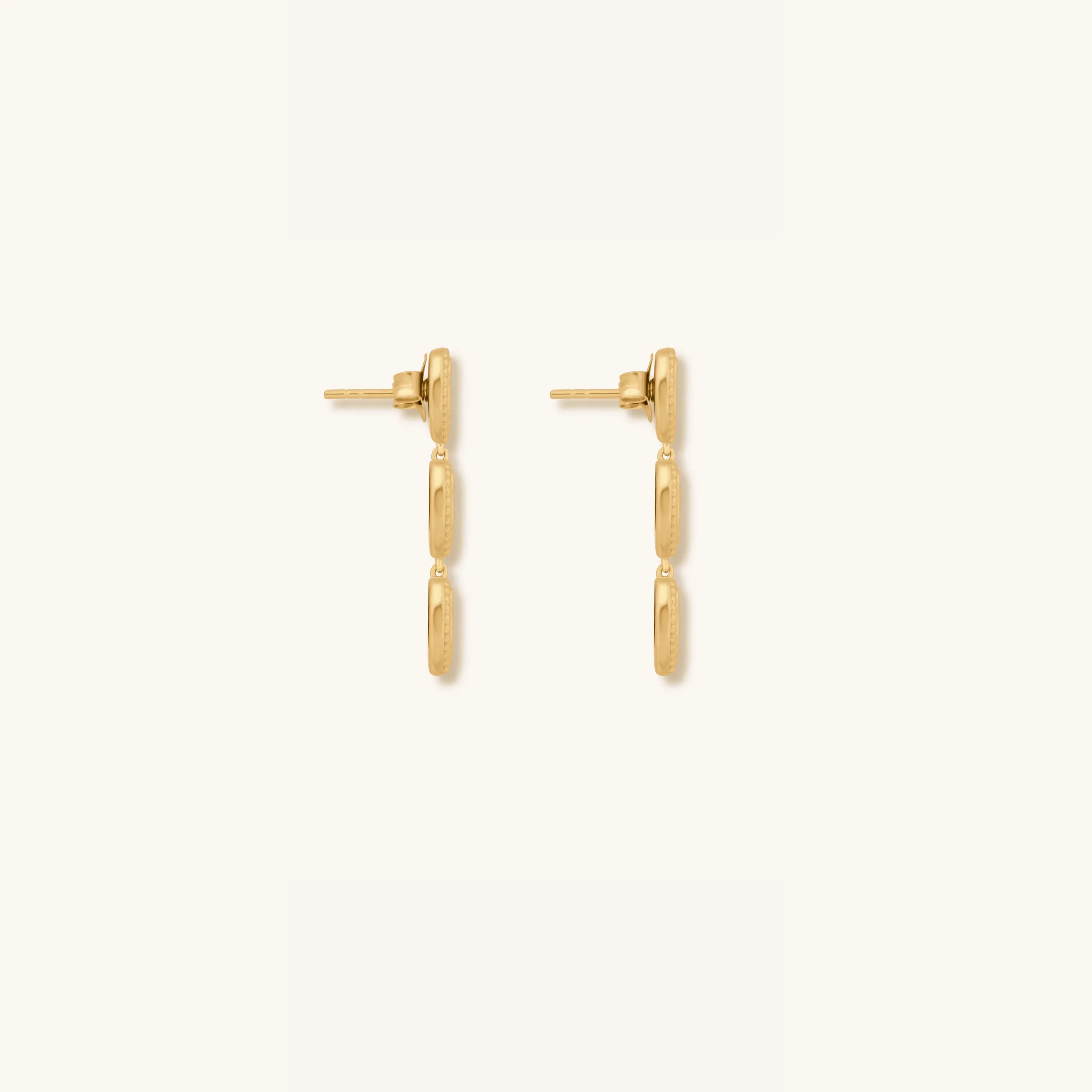 Triple Blessings Evil Eye Mother of Pearl Earrings - Image 5
