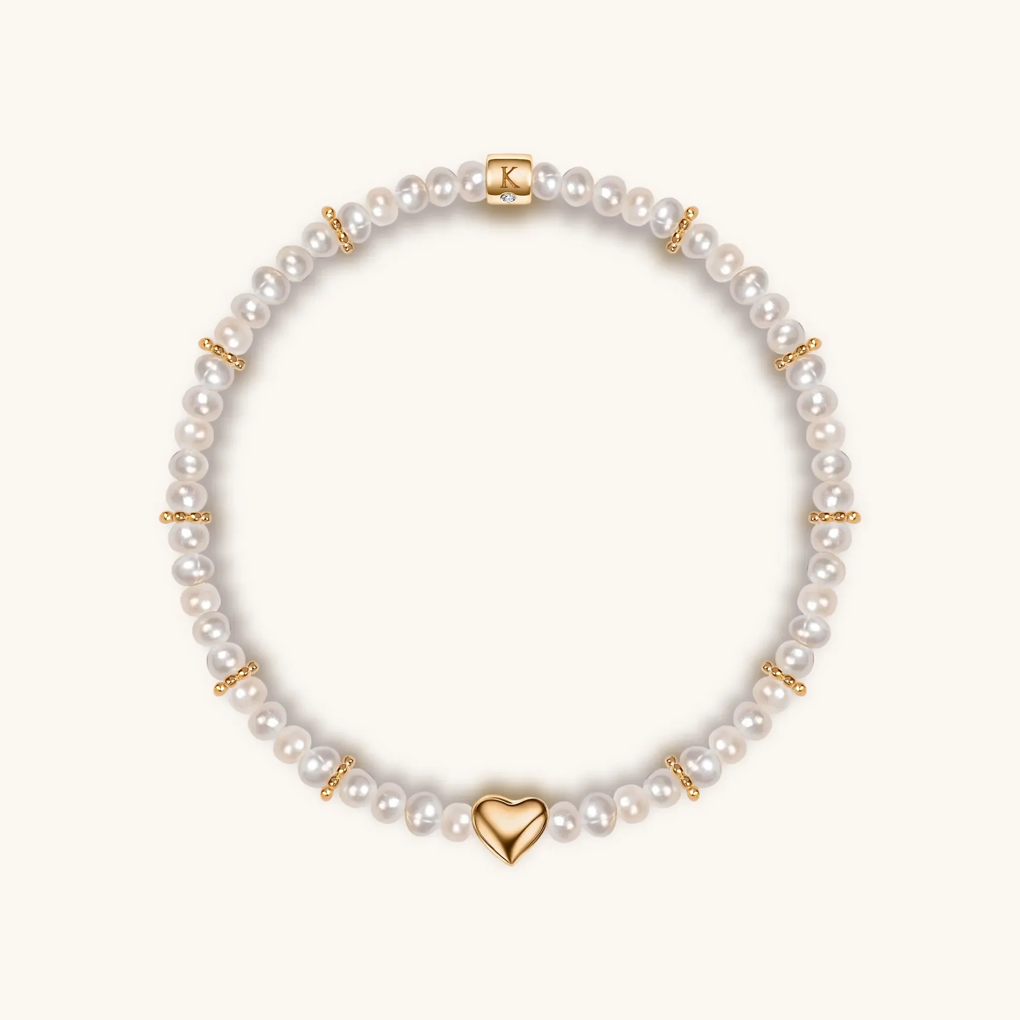 Love Generator - Triple Heart Moonstone Pink Opal Pearl Bracelet Stack - Image 3