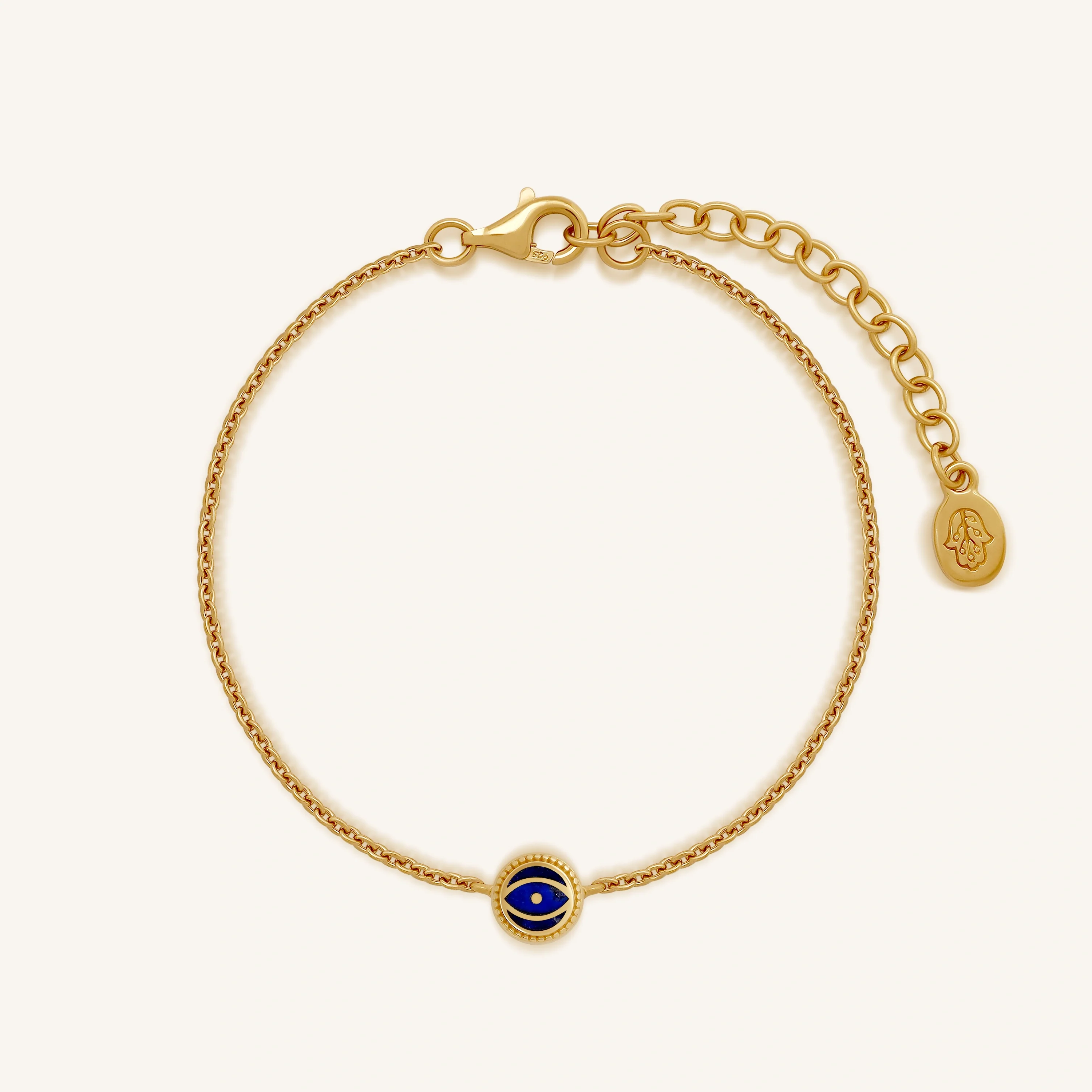 Truth Keeper - Lapis Lazuli September Birthstone Evil Eye Gold Bracelet