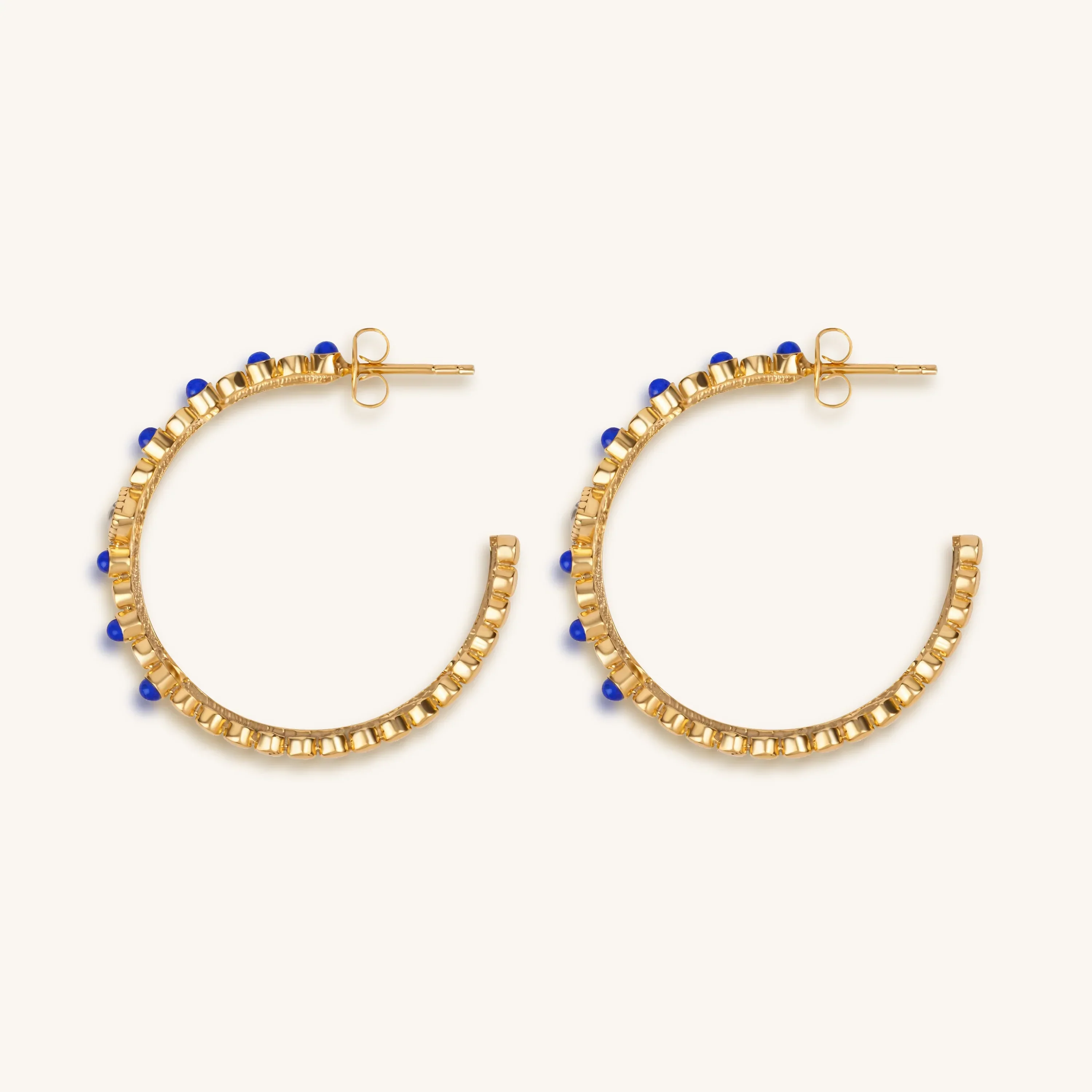 Truth Seeker - Evil Eye Lapis Hoop Earrings - Image 5