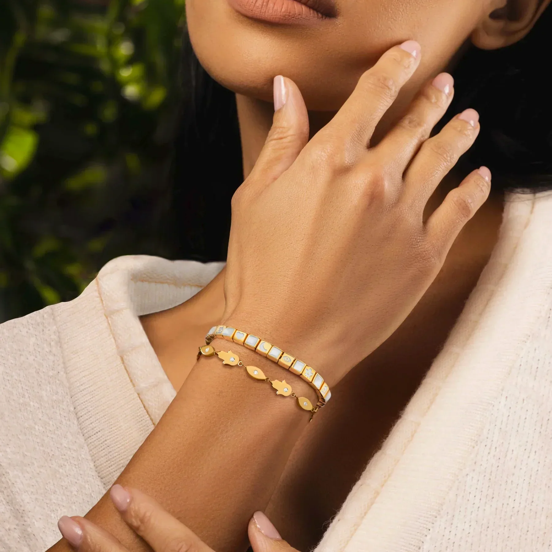 Twin Flames Diamond Gold Bracelet Set - Image 2
