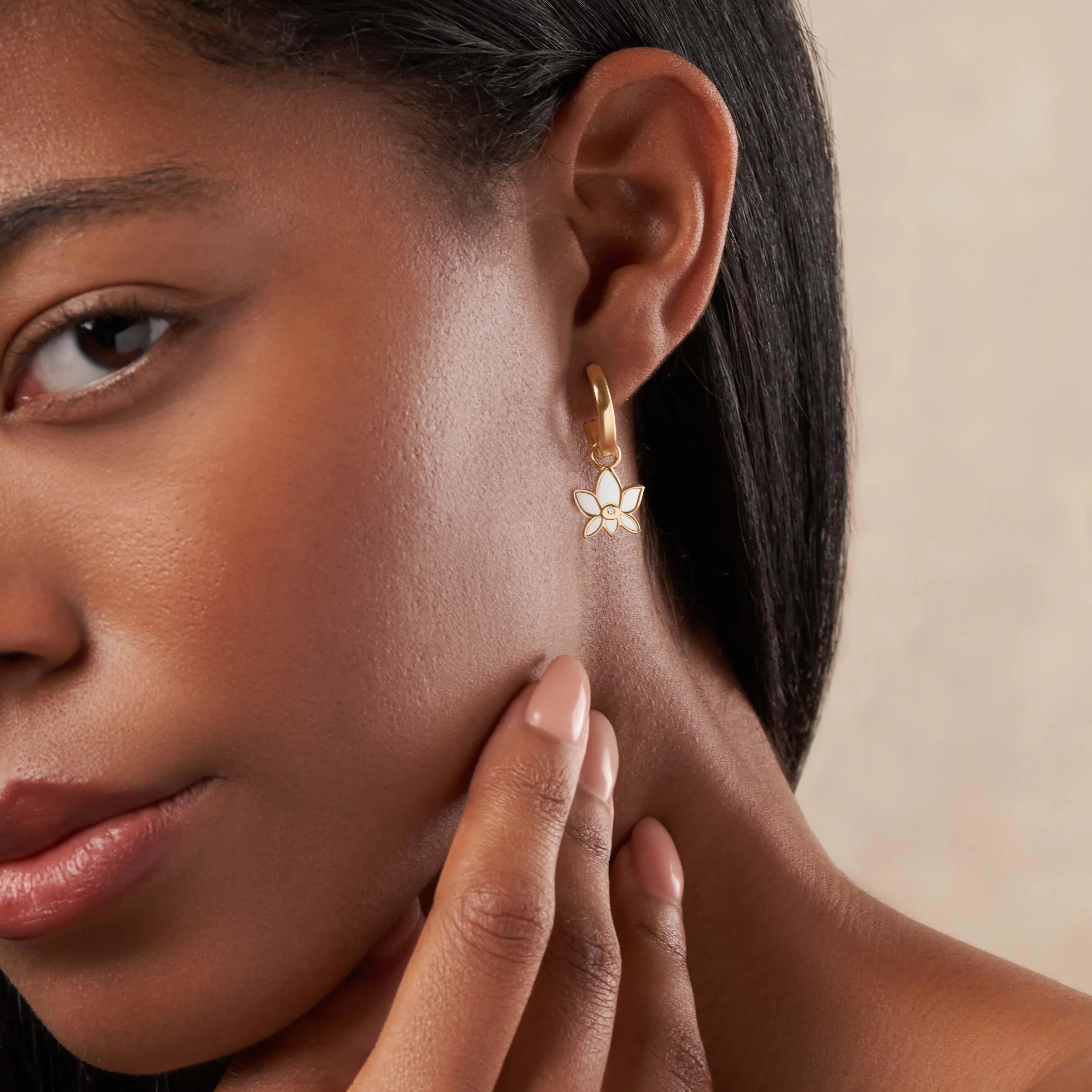 Unending Grace - Gold Lotus Earring Charm - Image 2