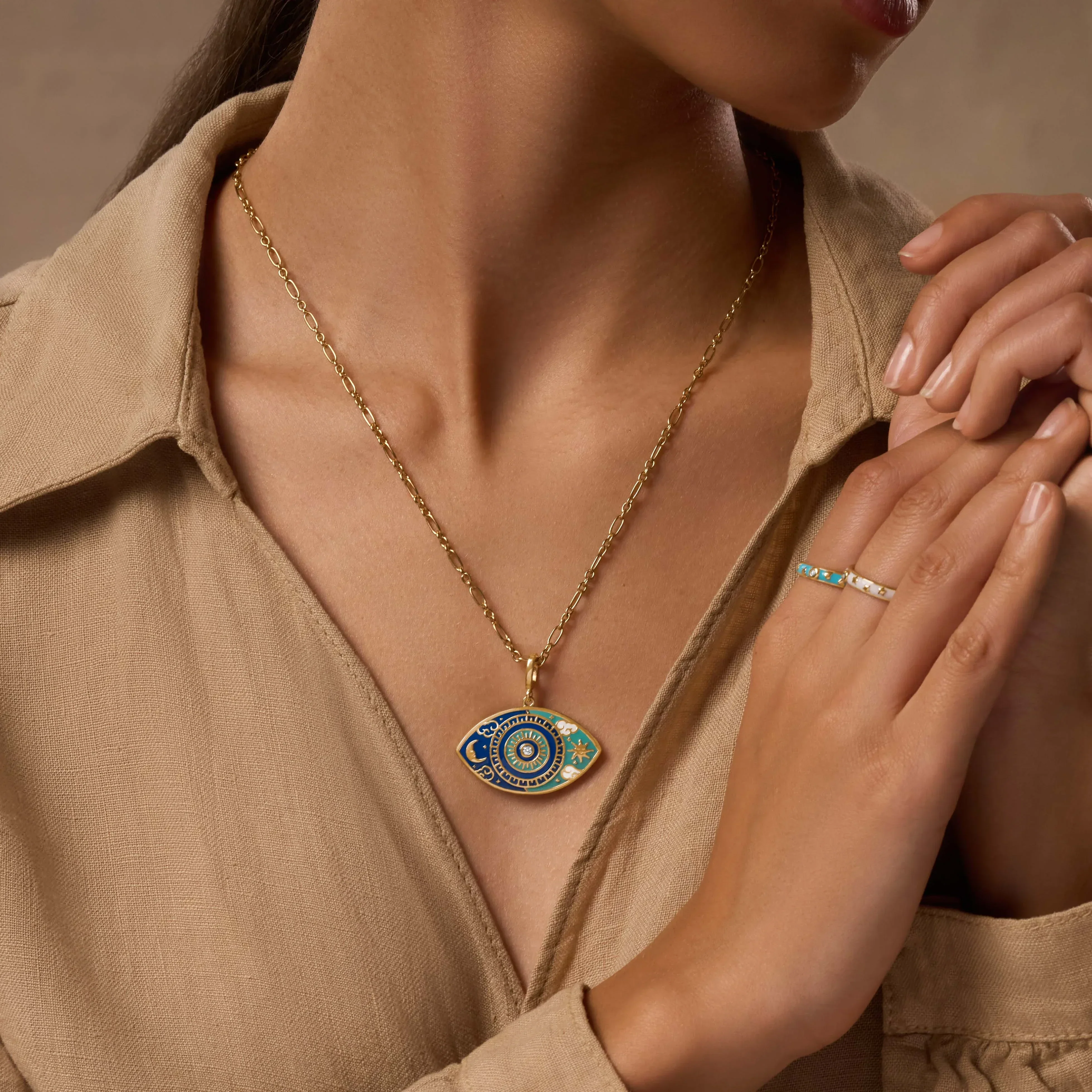LIMITED EDITION: Universal Consciousness Evil Eye Charm Necklace - Image 2