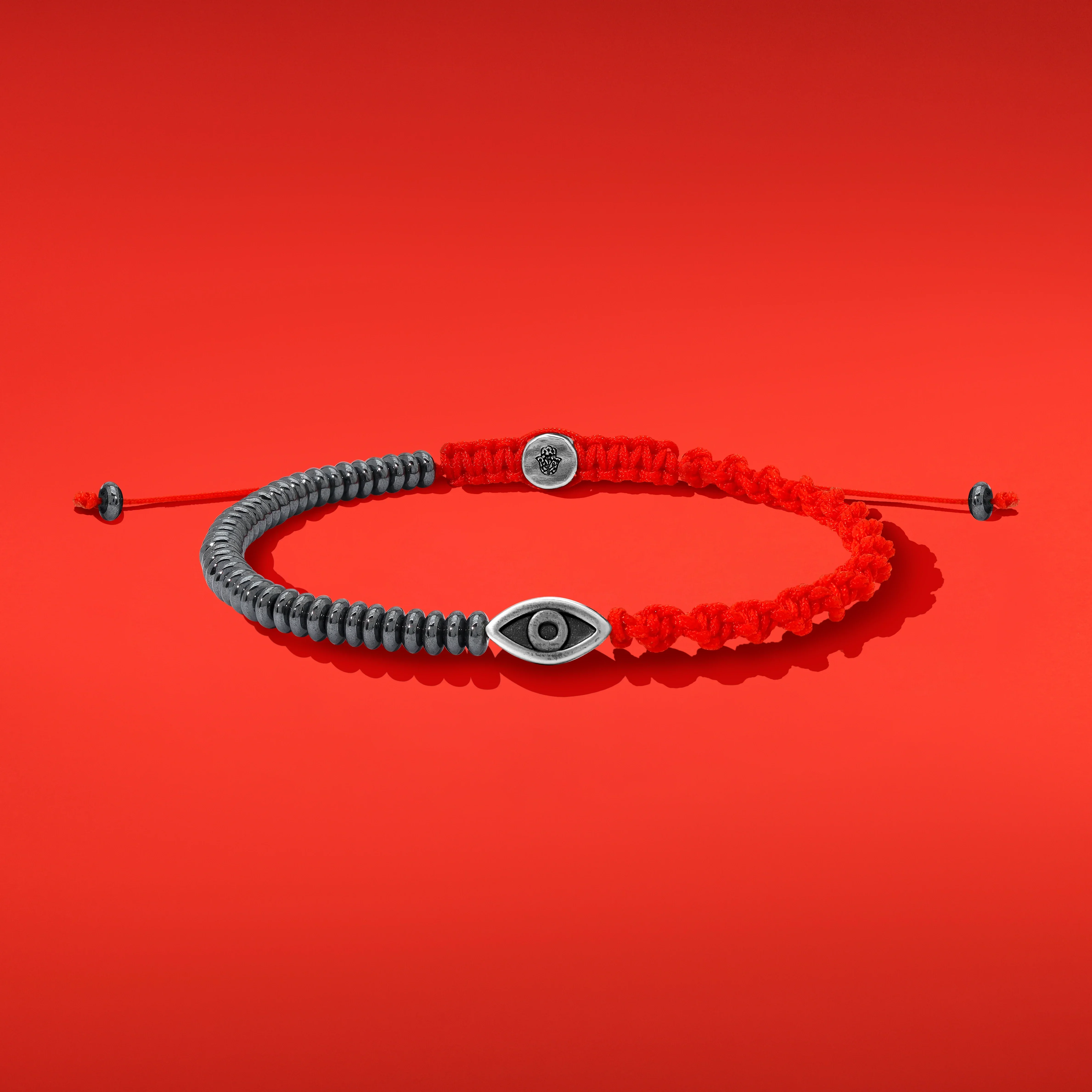 Universal Equilibrium Hematite Evil Eye Red String Bracelet