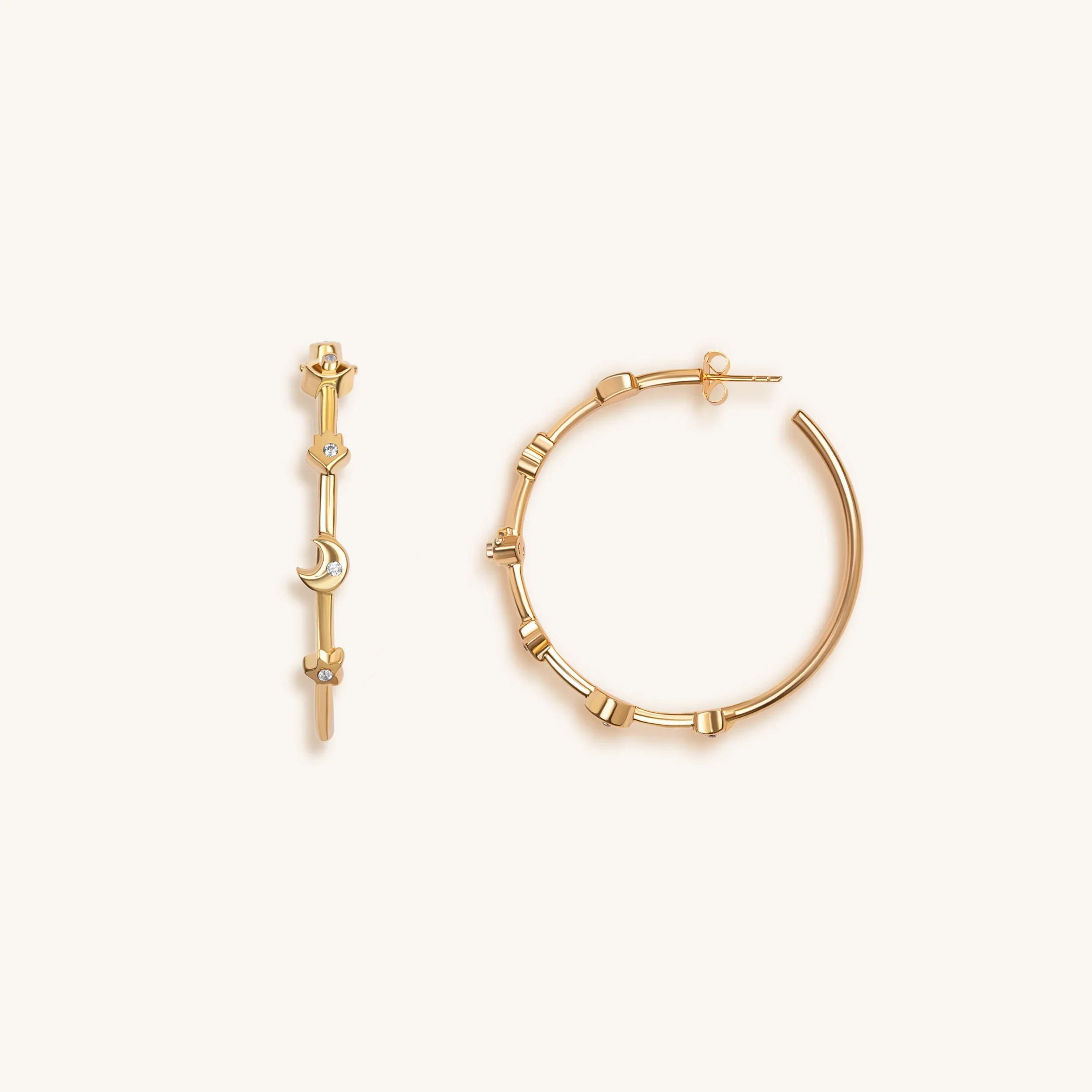 Universal Spirituality - Multi Symbol Hoop Earrings - Image 4