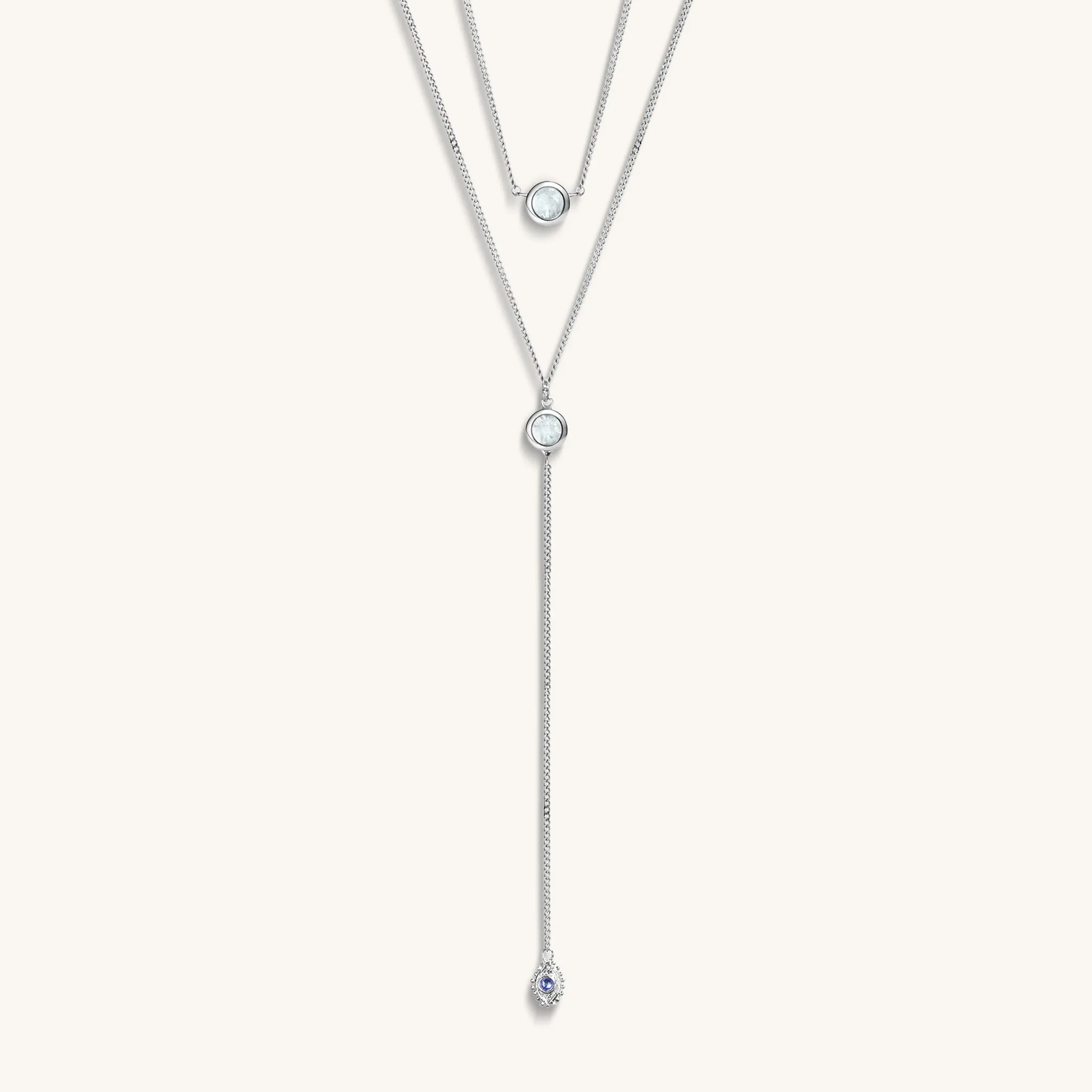 Universal Wisdom - Double Layer Blue Topaz Necklace - Image 3