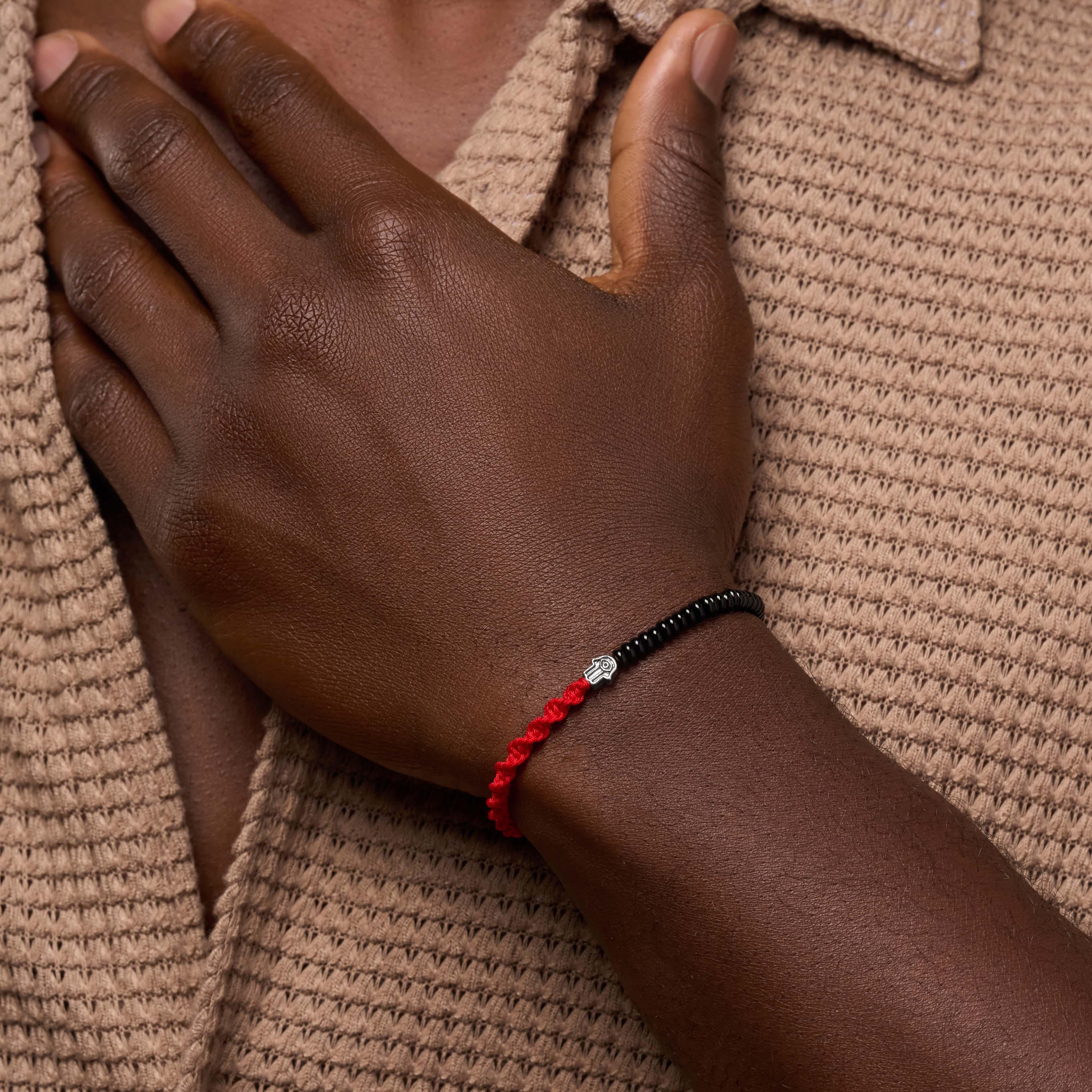 Unshakable Spirit Onyx Hamsa Red String Bracelet - Image 2